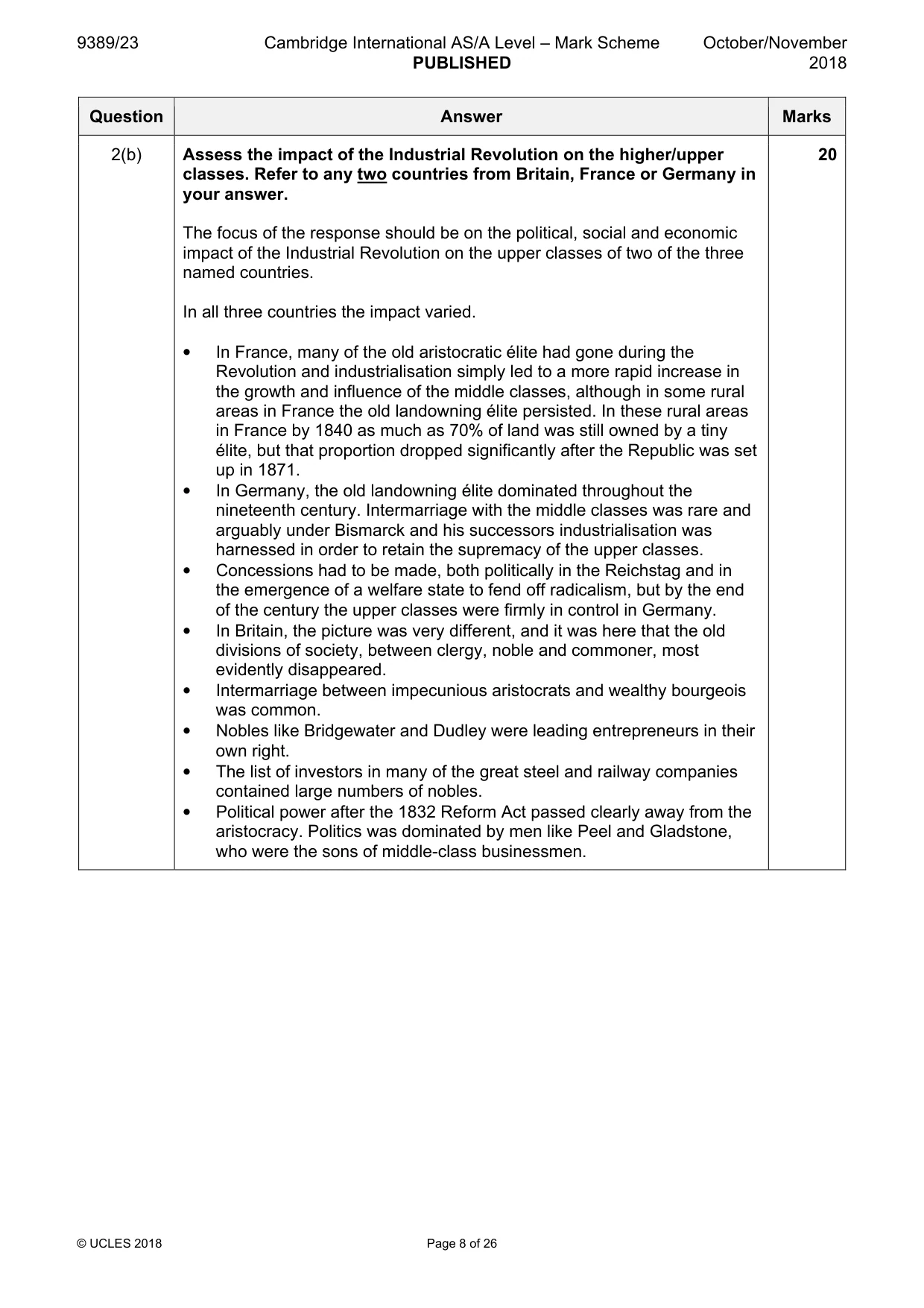 Mark scheme, page 8 of 26
