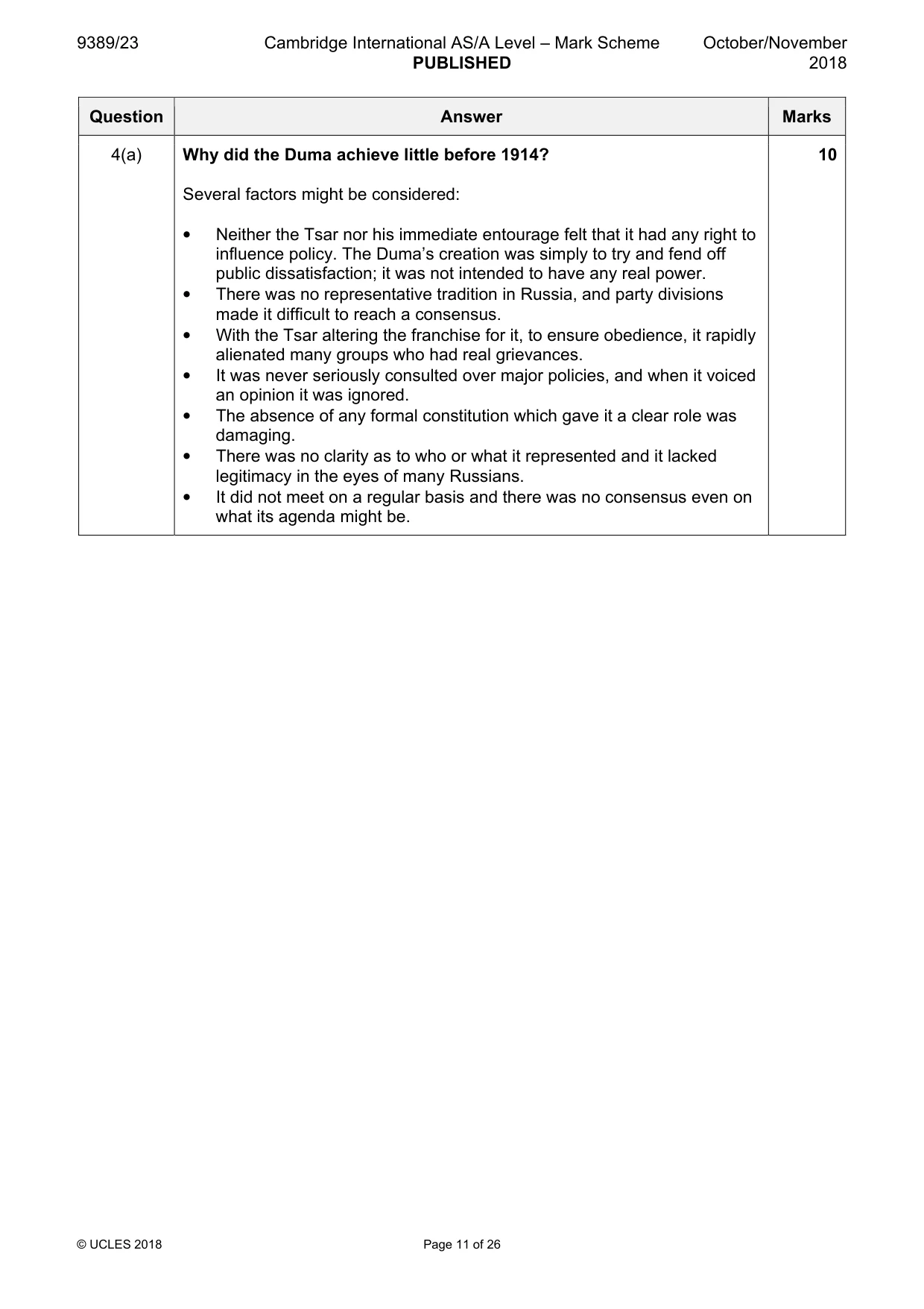 Mark scheme, page 11 of 26