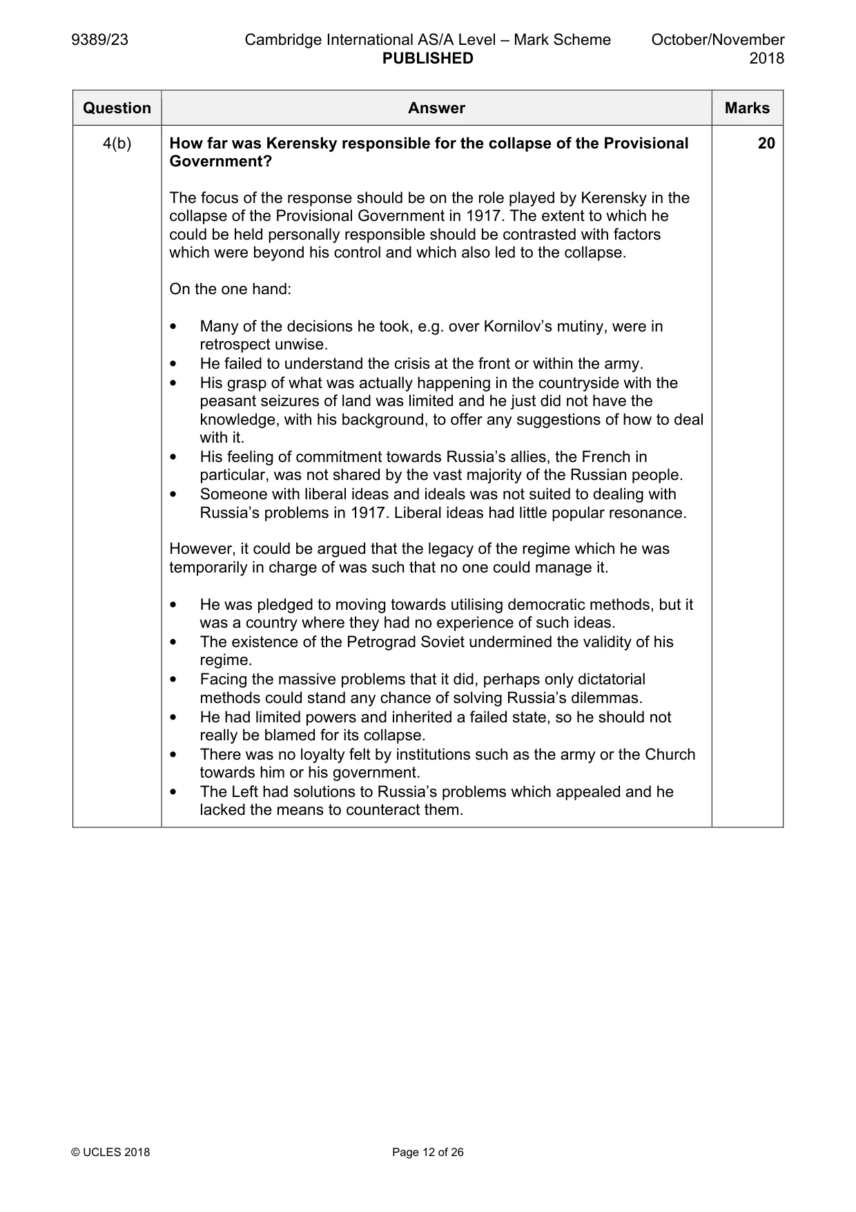 Mark scheme, page 12 of 26