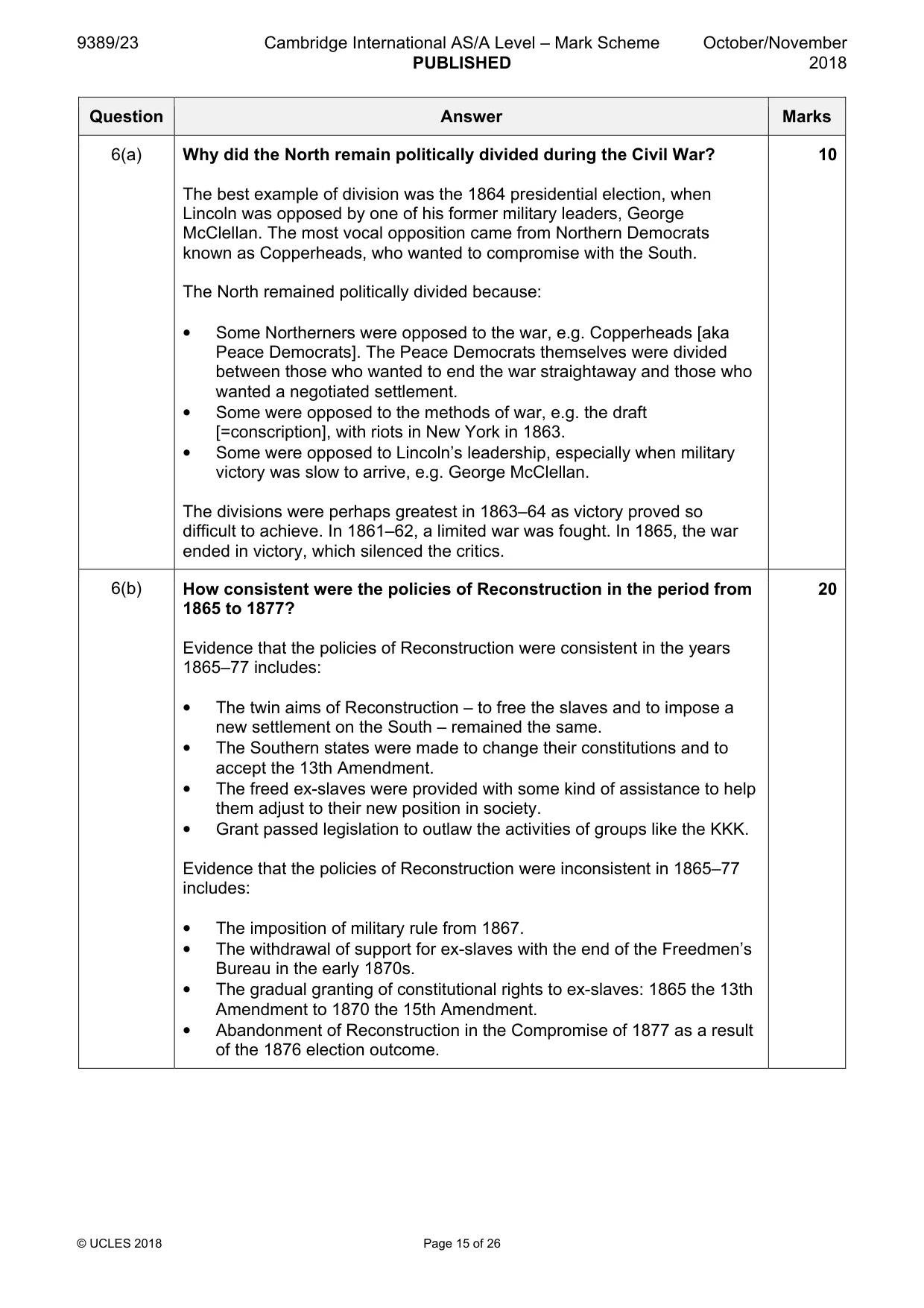 Mark scheme, page 15 of 26