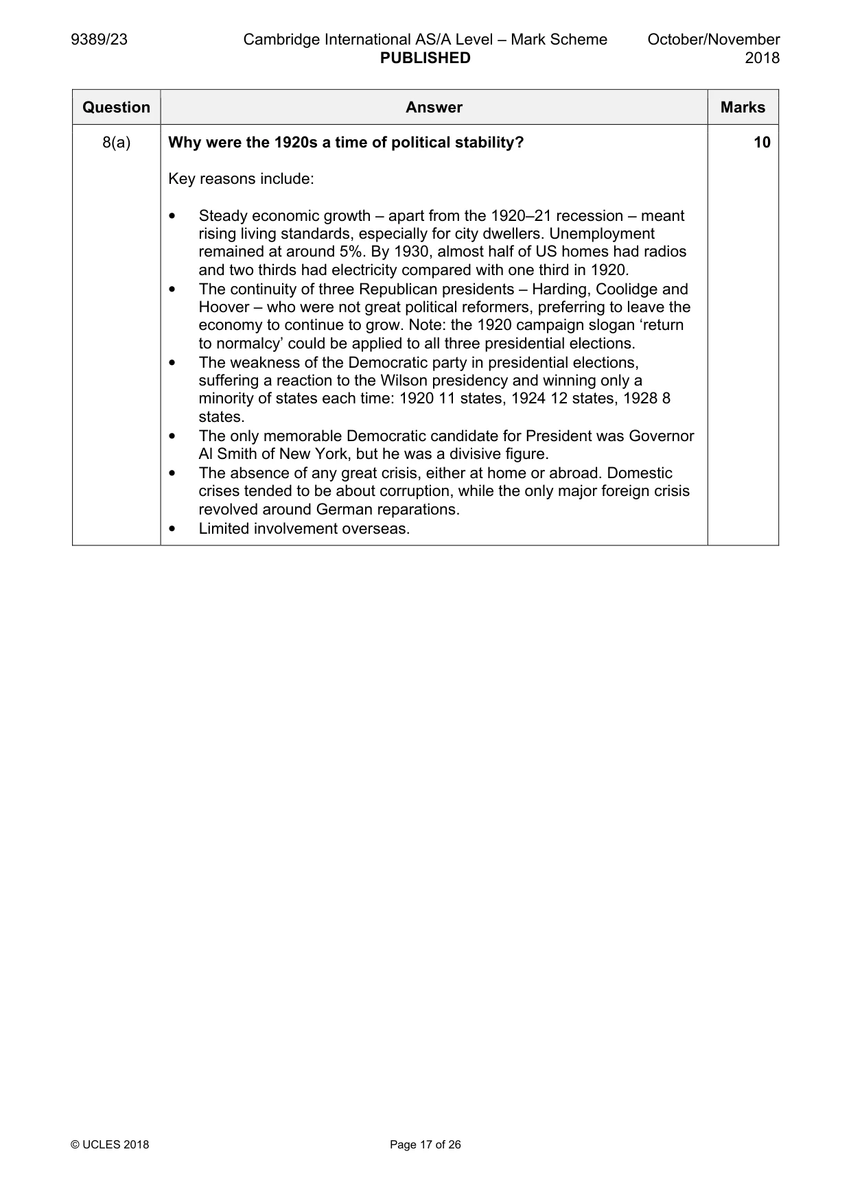 Mark scheme, page 17 of 26