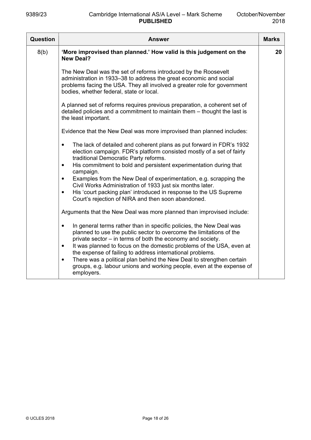 Mark scheme, page 18 of 26
