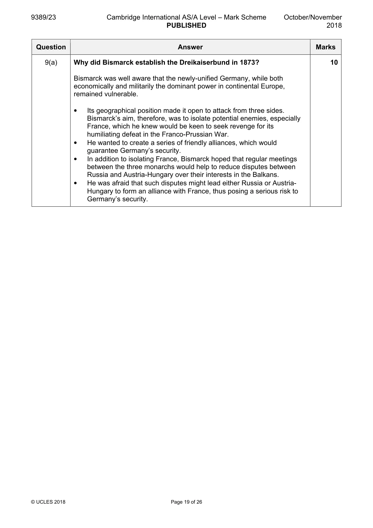 Mark scheme, page 19 of 26
