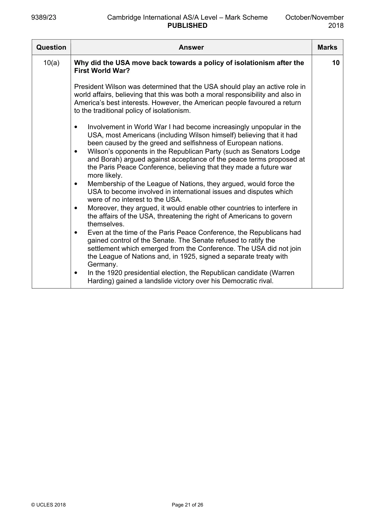 Mark scheme, page 21 of 26