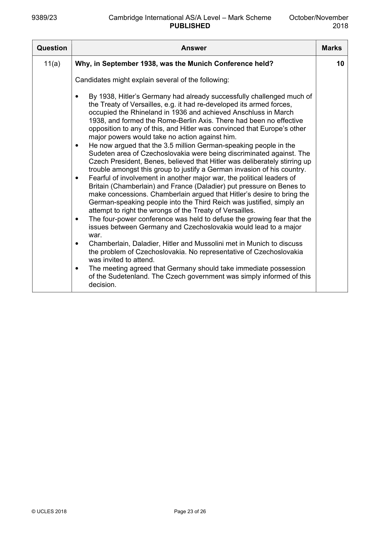 Mark scheme, page 23 of 26