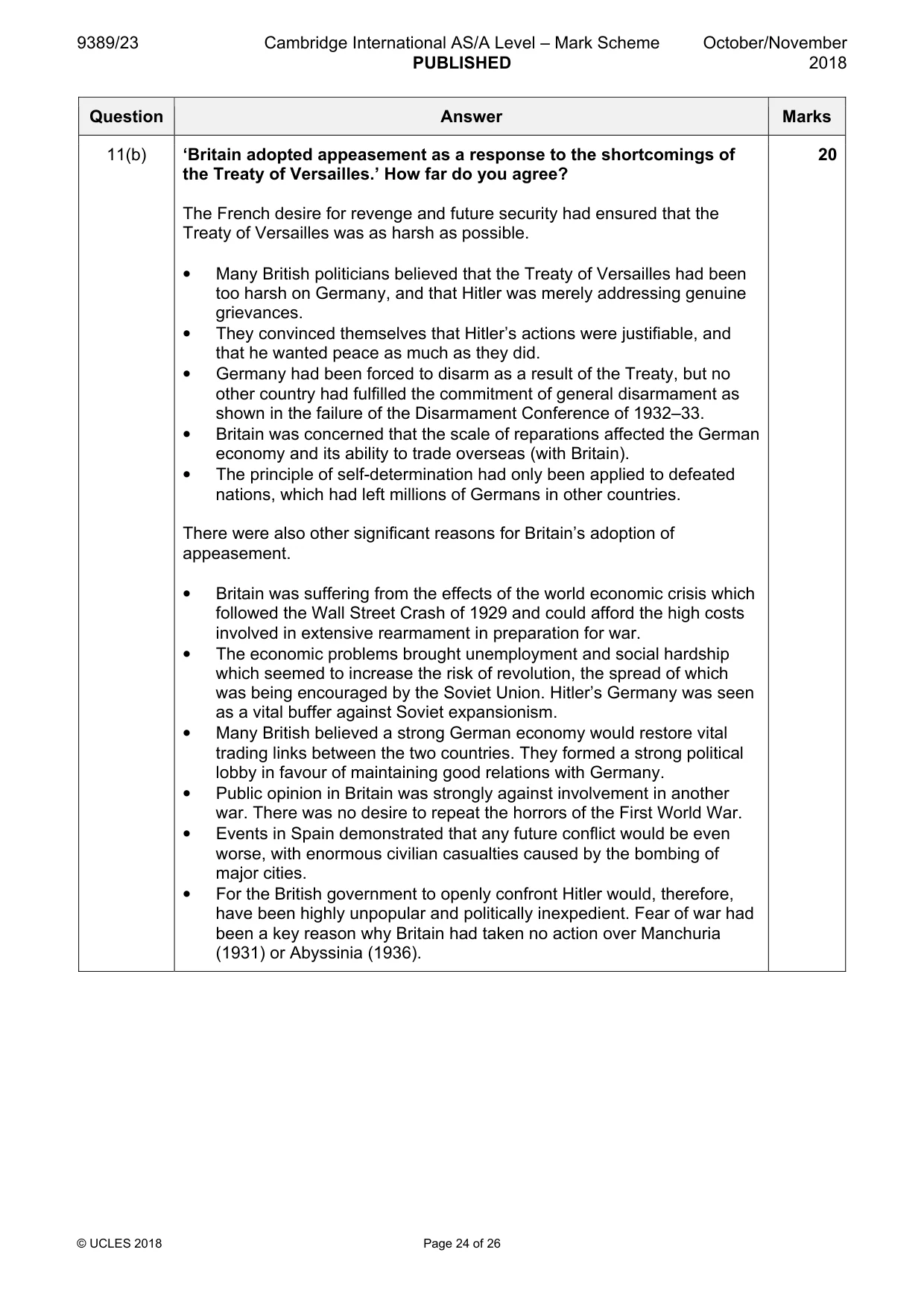 Mark scheme, page 24 of 26