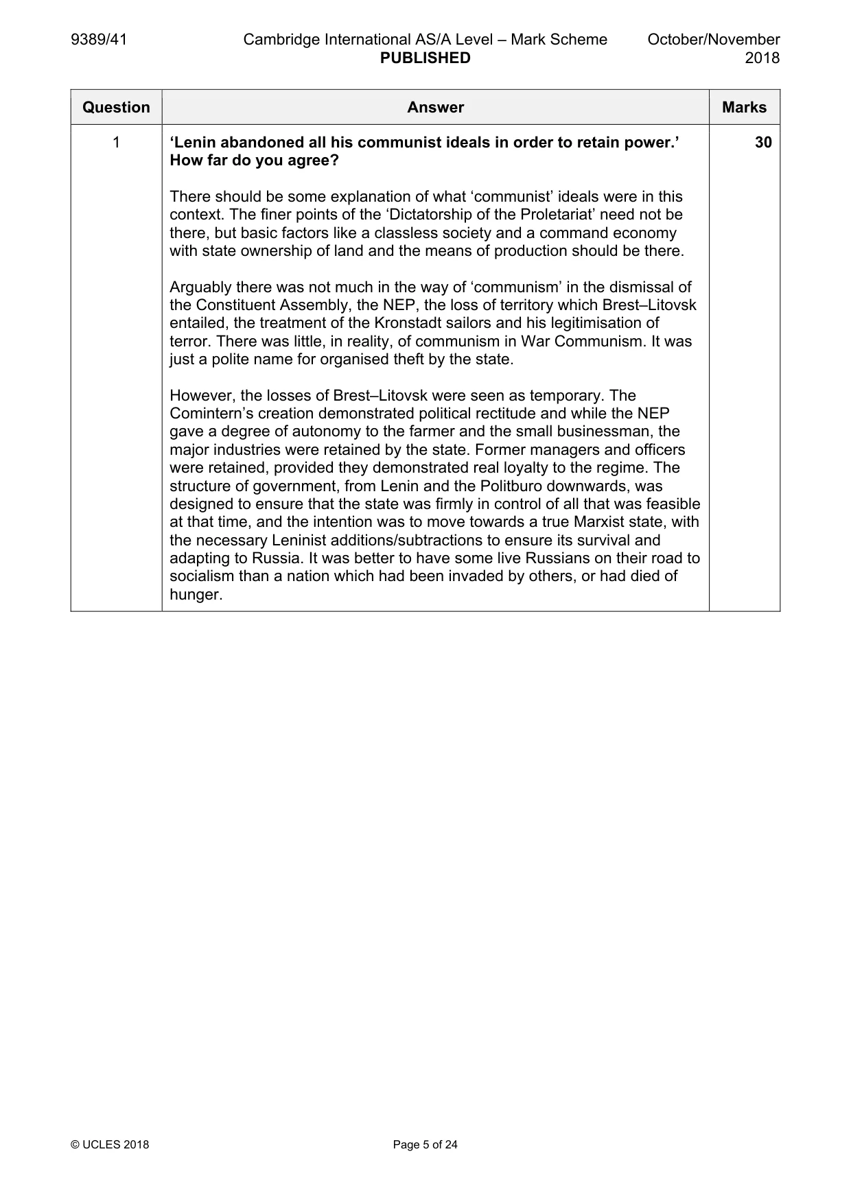 Mark scheme, page 5 of 24