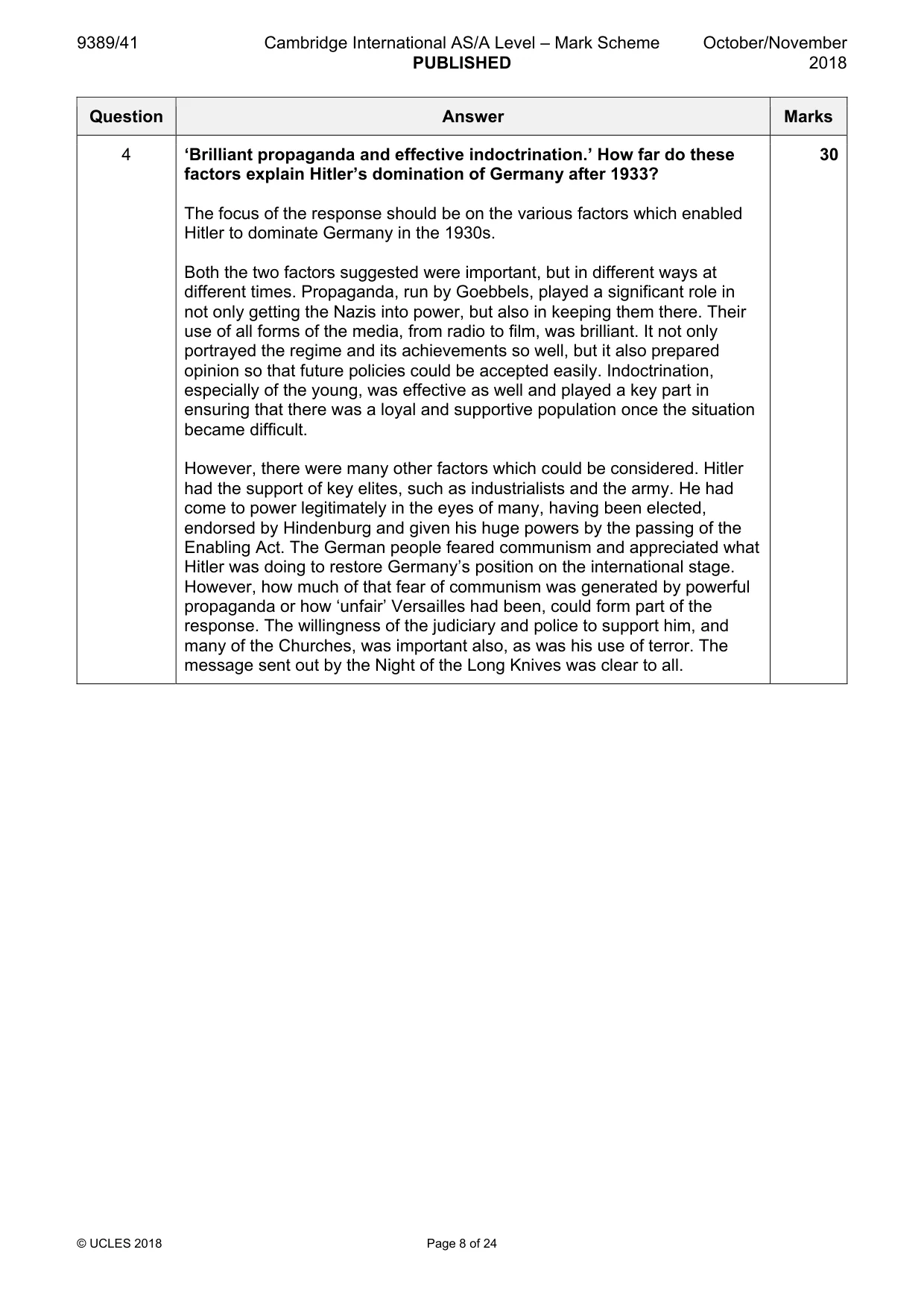 Mark scheme, page 8 of 24