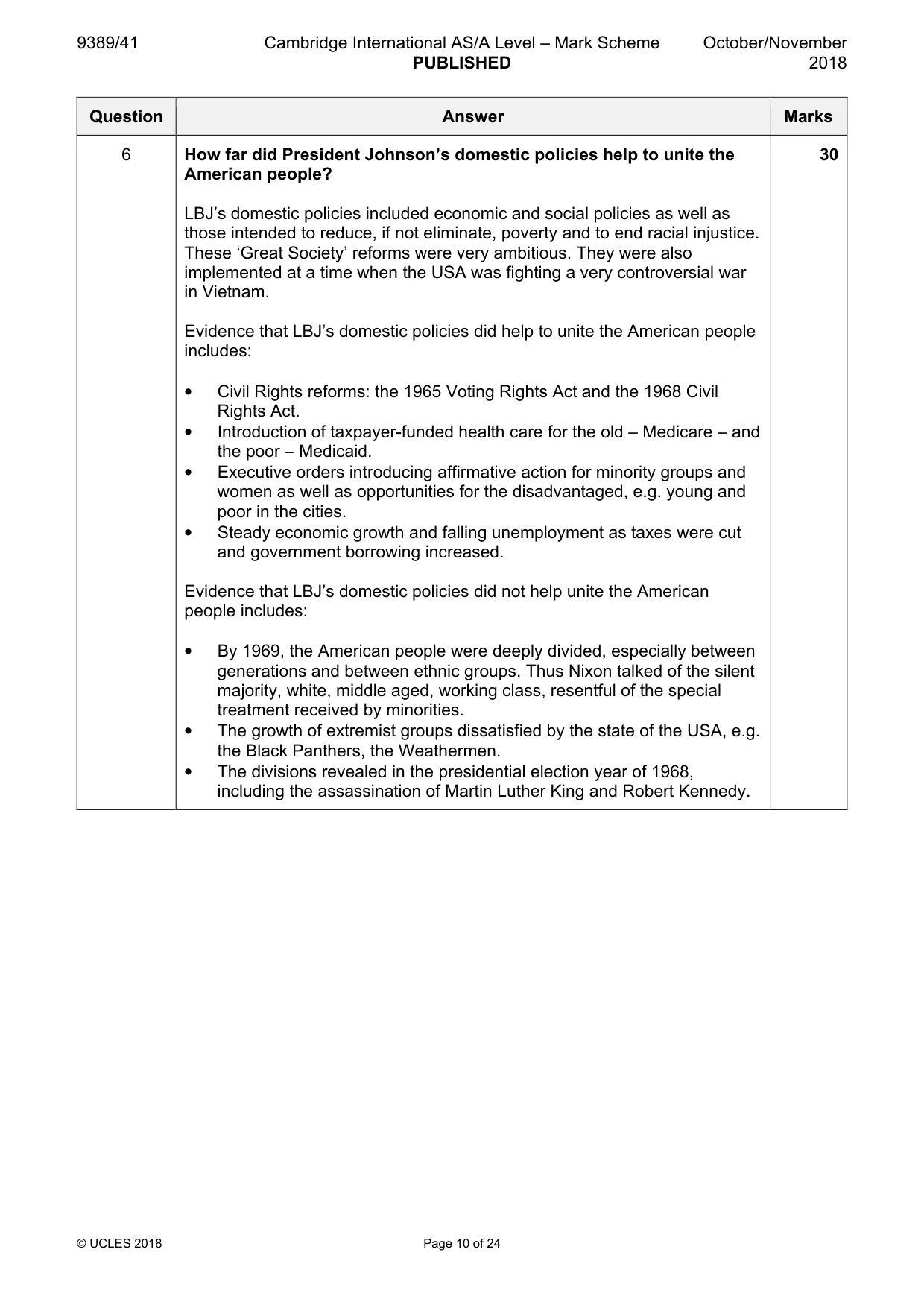Mark scheme, page 10 of 24