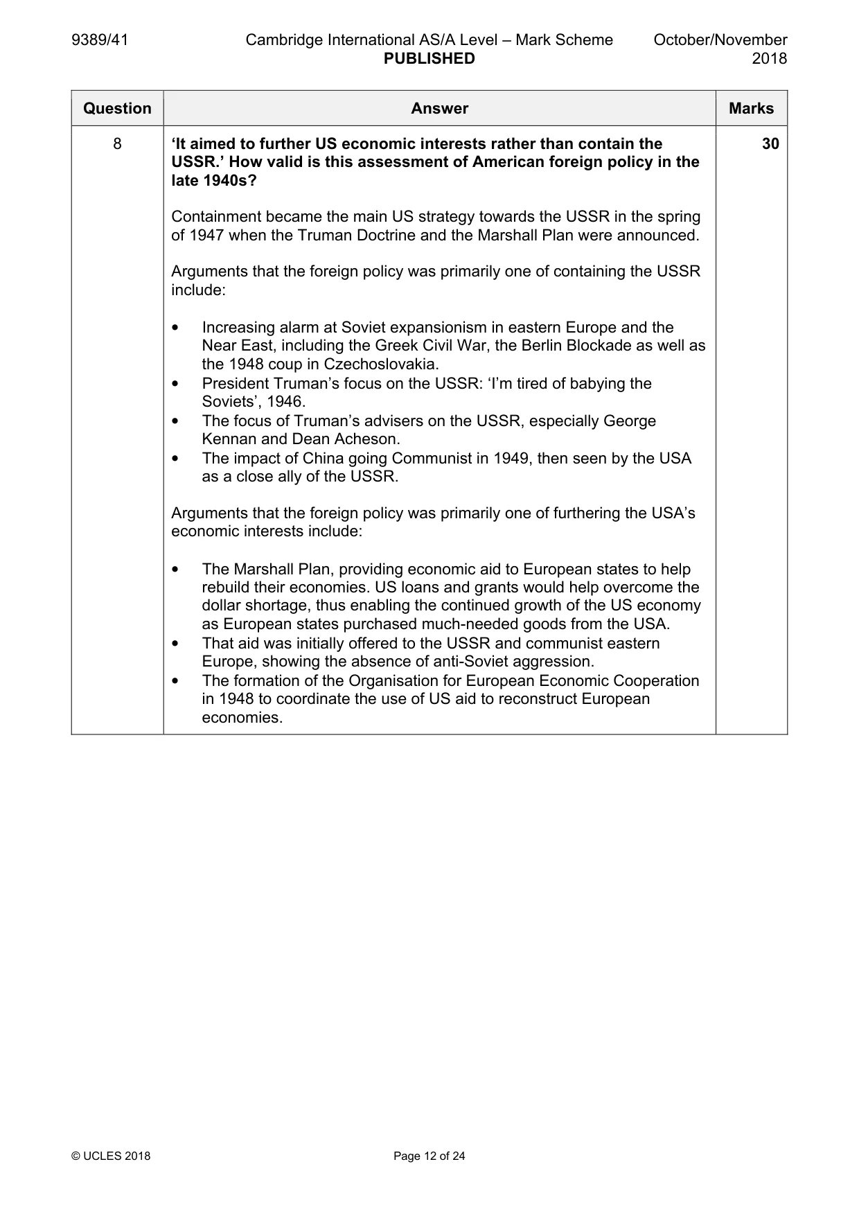 Mark scheme, page 12 of 24
