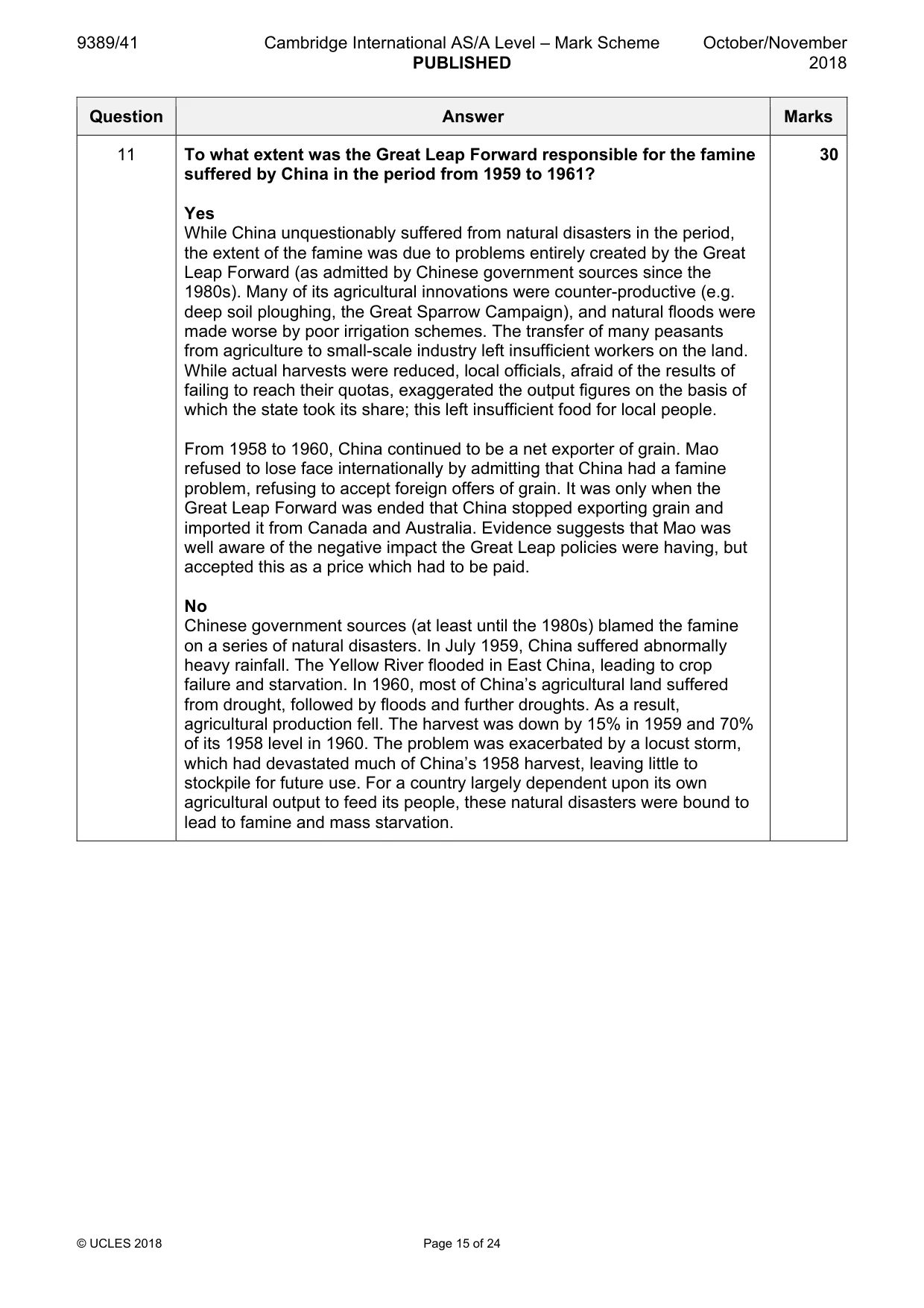 Mark scheme, page 15 of 24