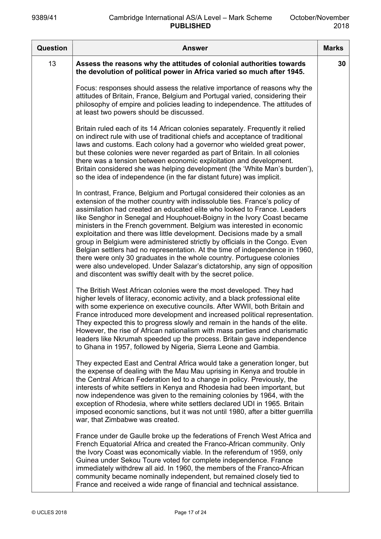 Mark scheme, page 17 of 24