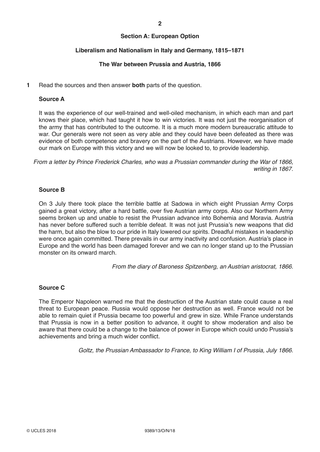 Cambridge A Level History 9389 2018 Oct/Nov Paper 1 · Variant 3 question paper, page 2 of 8