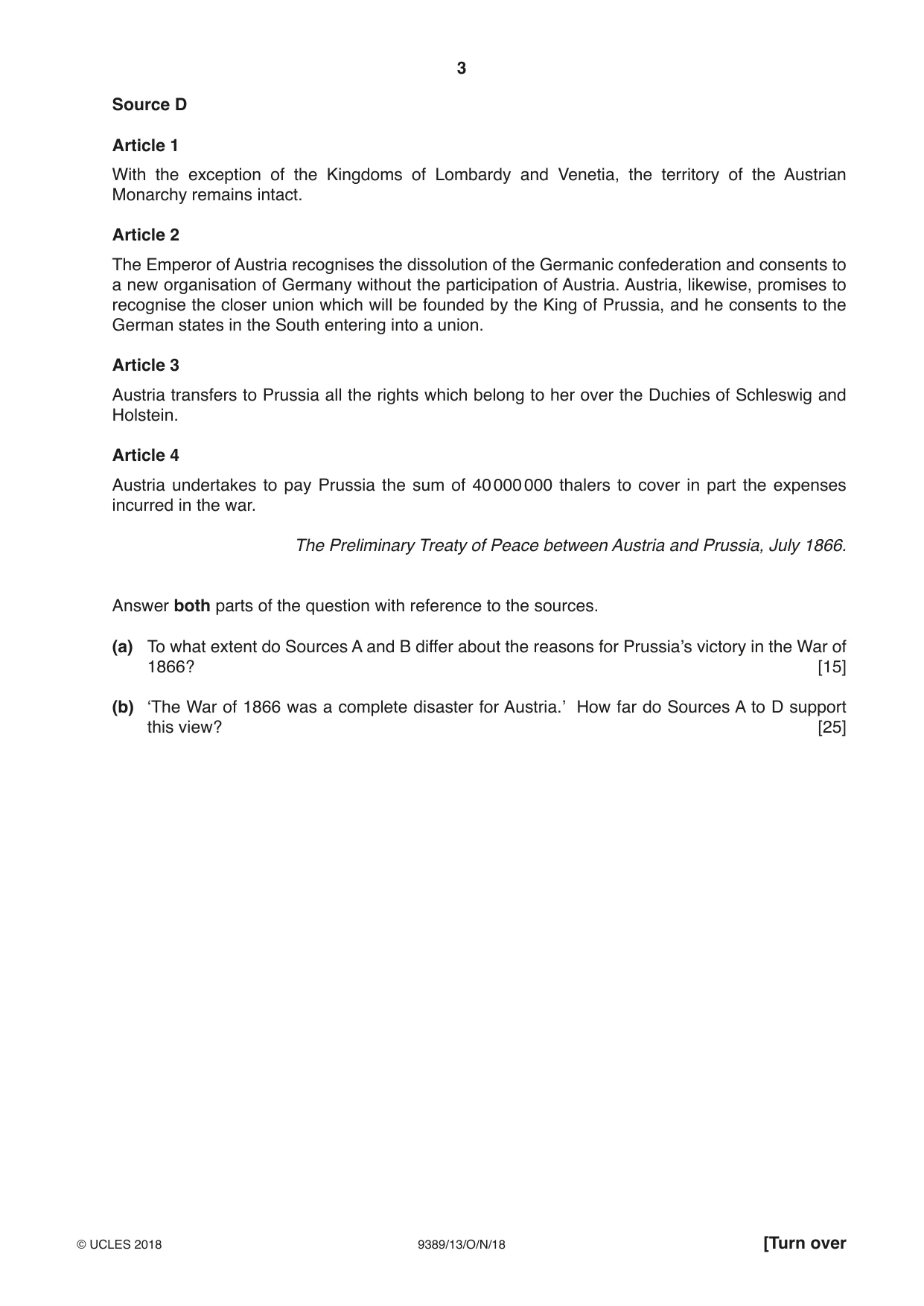 Cambridge A Level History 9389 2018 Oct/Nov Paper 1 · Variant 3 question paper, page 3 of 8