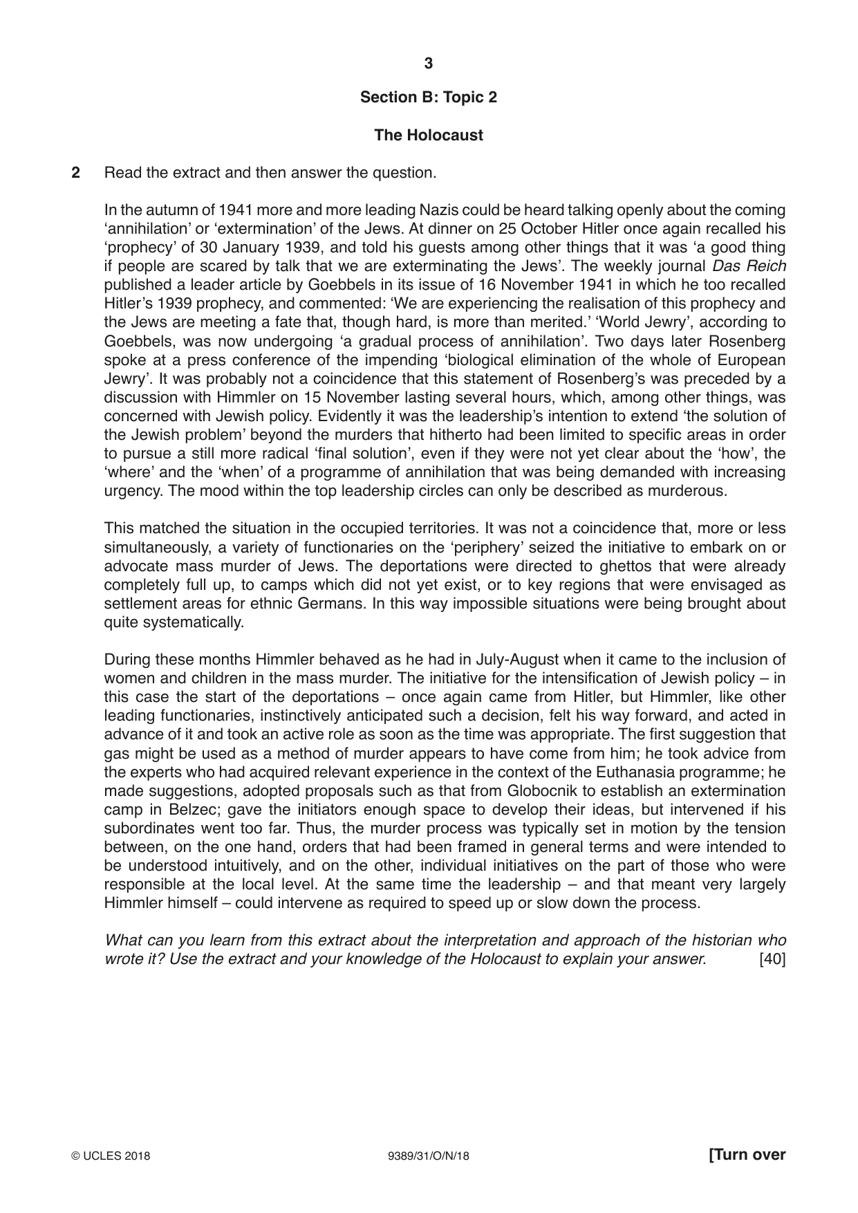 Cambridge A Level History 9389 2018 Oct/Nov Paper 3 · Variant 1 question paper, page 3 of 4