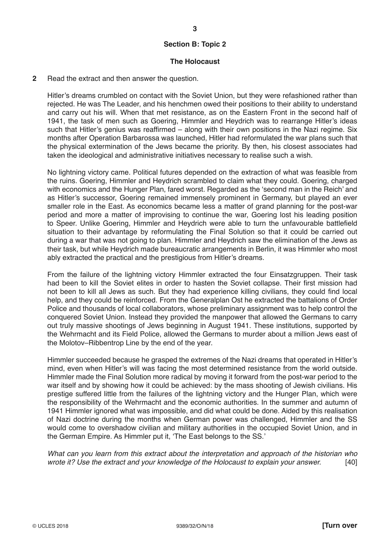 Cambridge A Level History 9389 2018 Oct/Nov Paper 3 · Variant 2 question paper, page 3 of 4