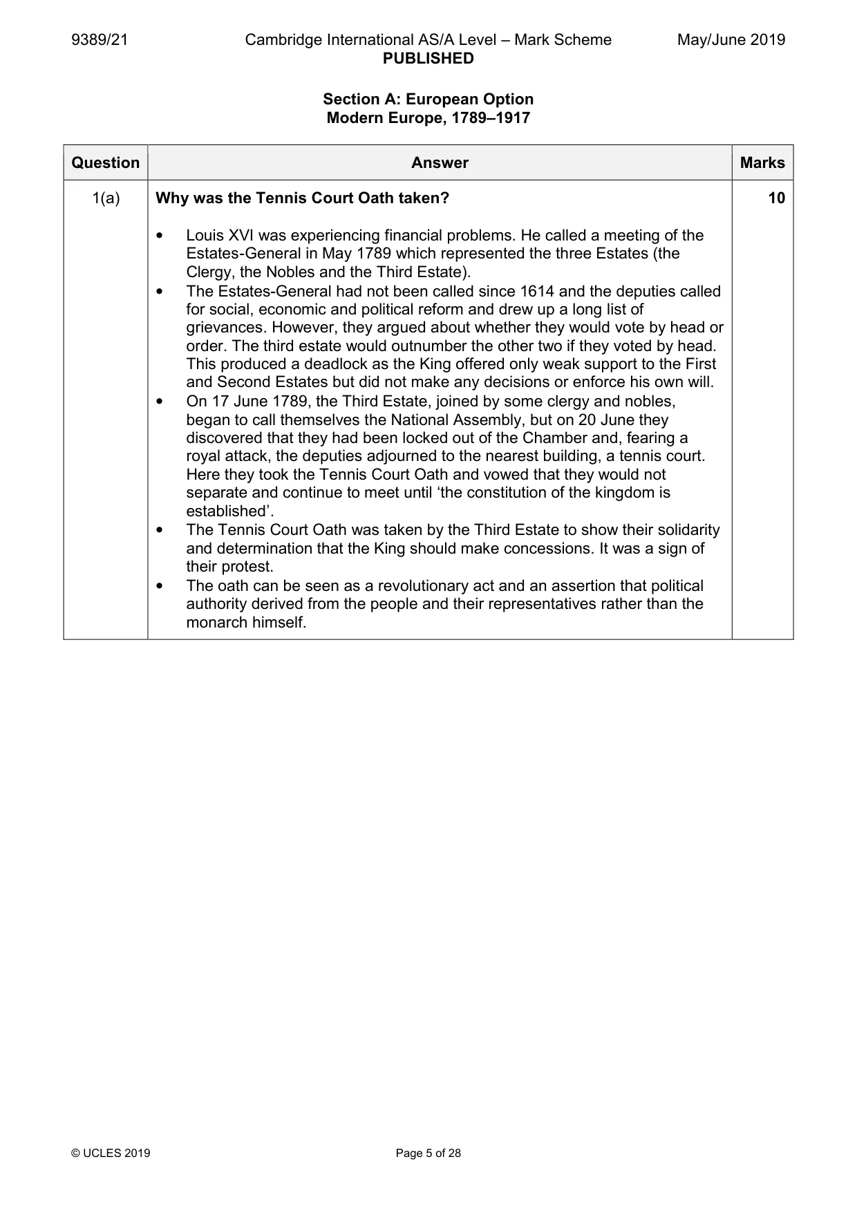 Mark scheme, page 5 of 28