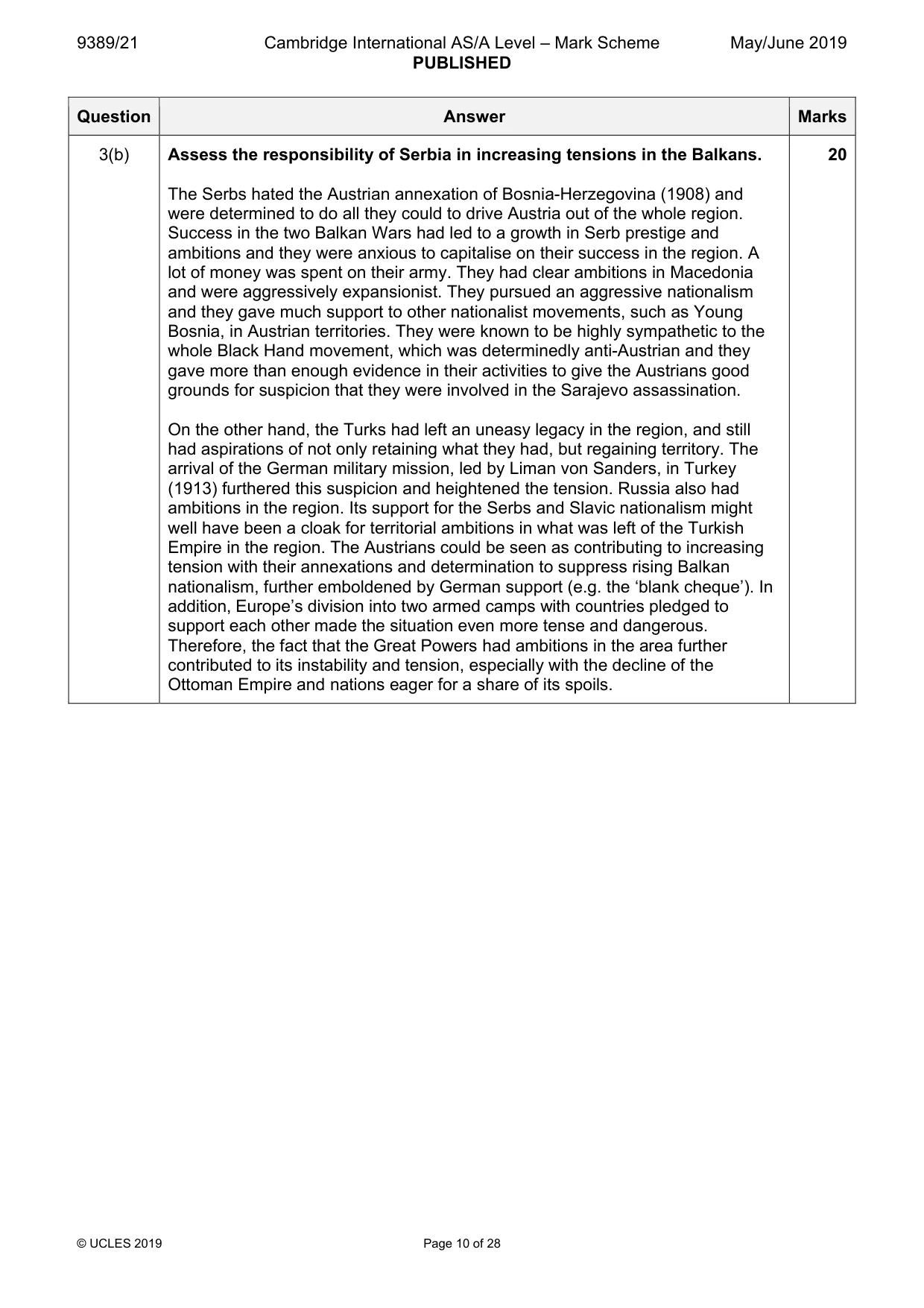 Mark scheme, page 10 of 28
