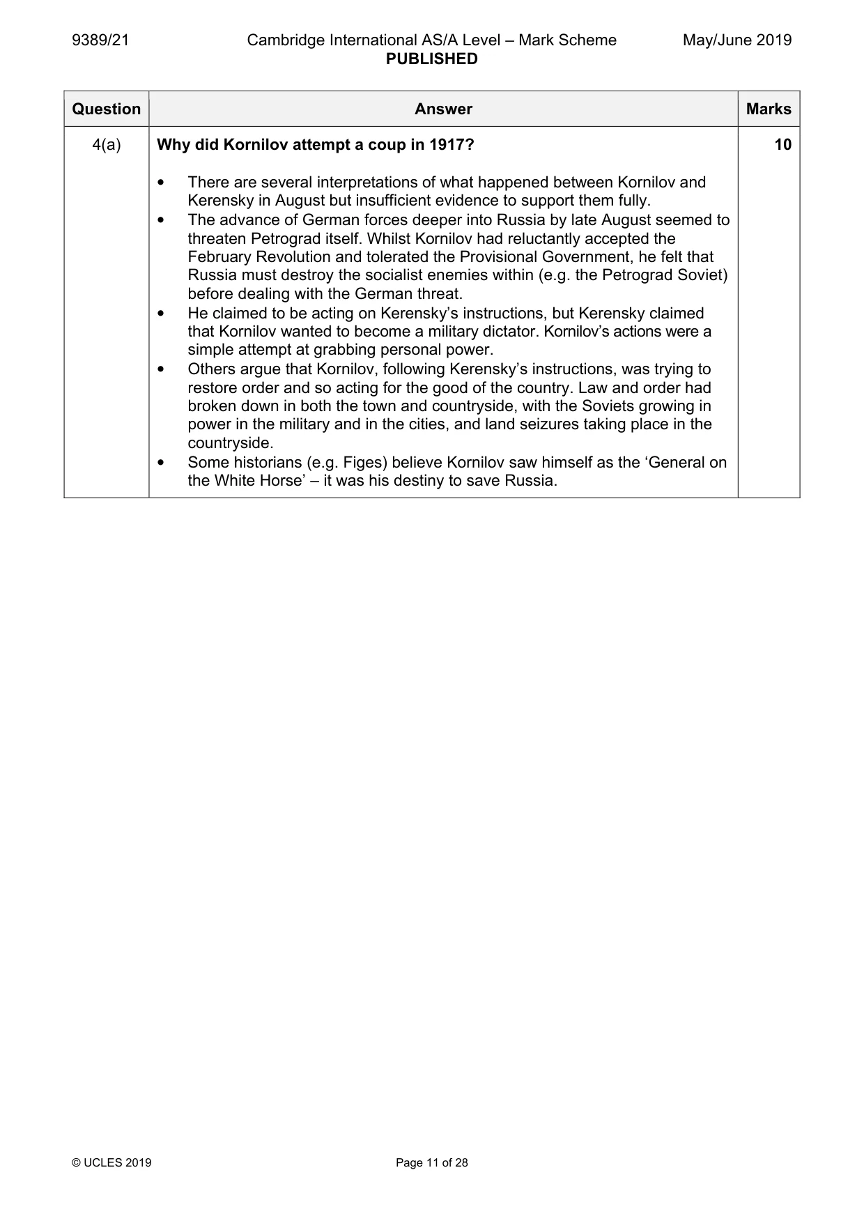 Mark scheme, page 11 of 28