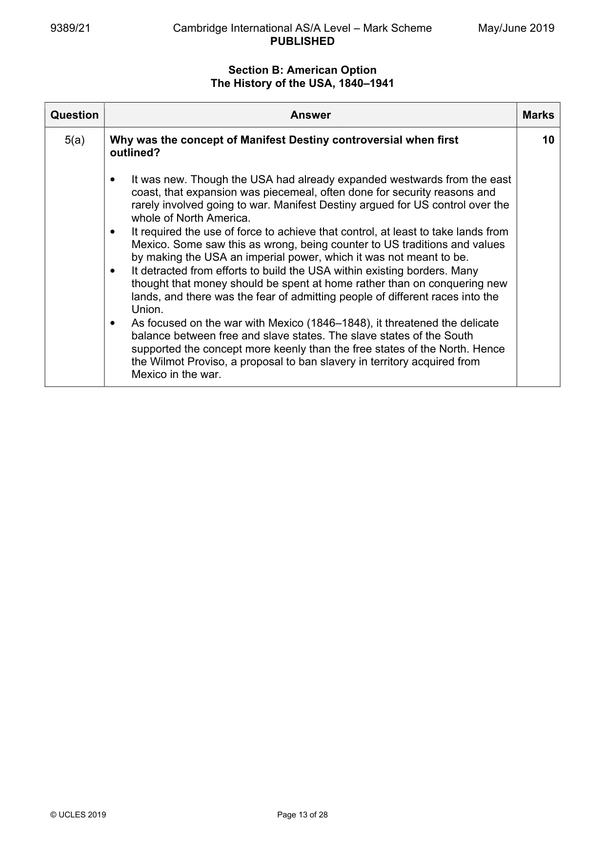 Mark scheme, page 13 of 28