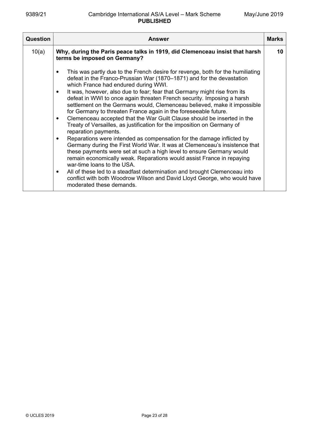 Mark scheme, page 23 of 28