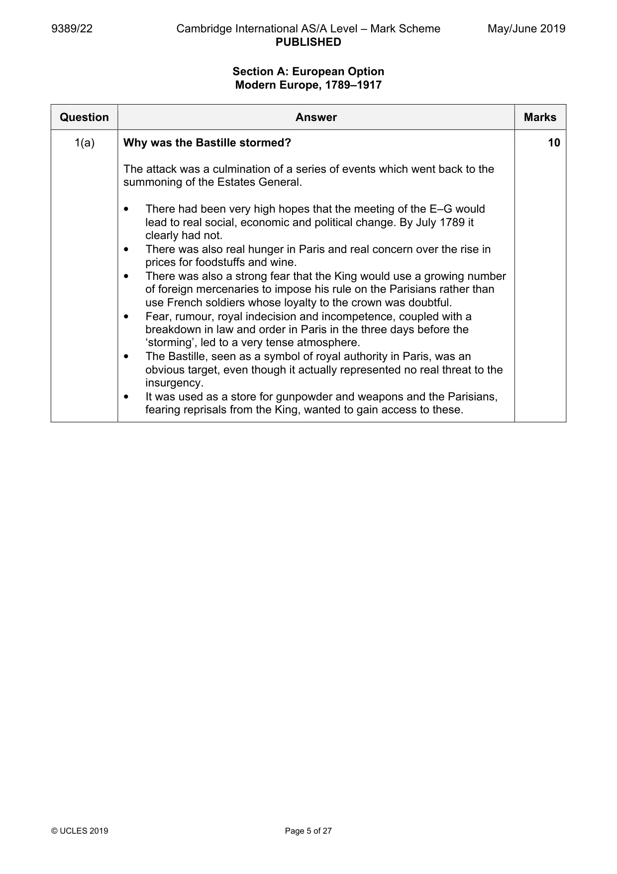 Mark scheme, page 5 of 27