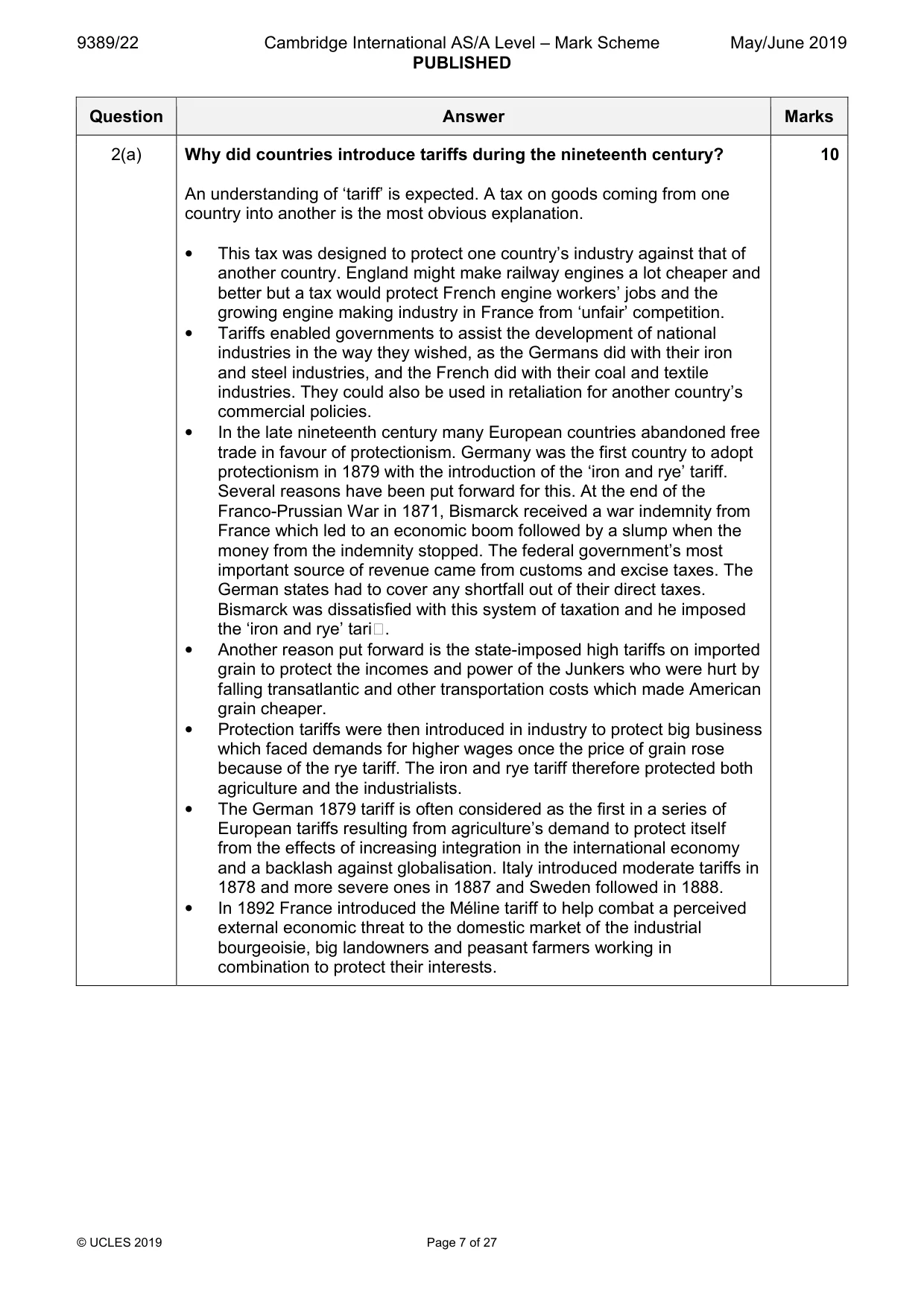 Mark scheme, page 7 of 27