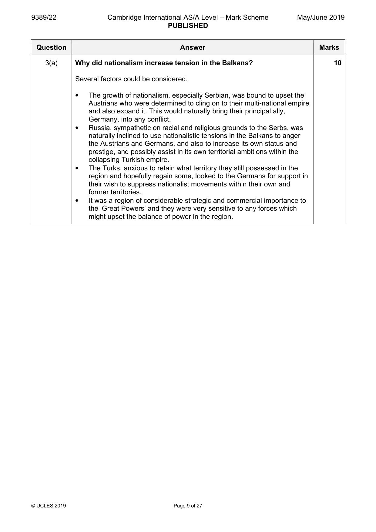Mark scheme, page 9 of 27