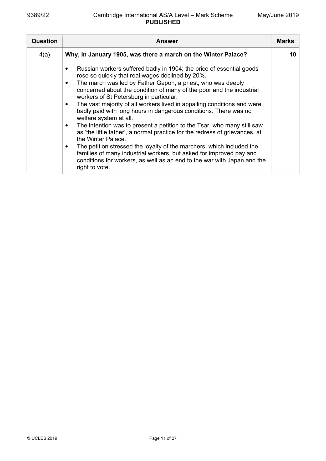 Mark scheme, page 11 of 27