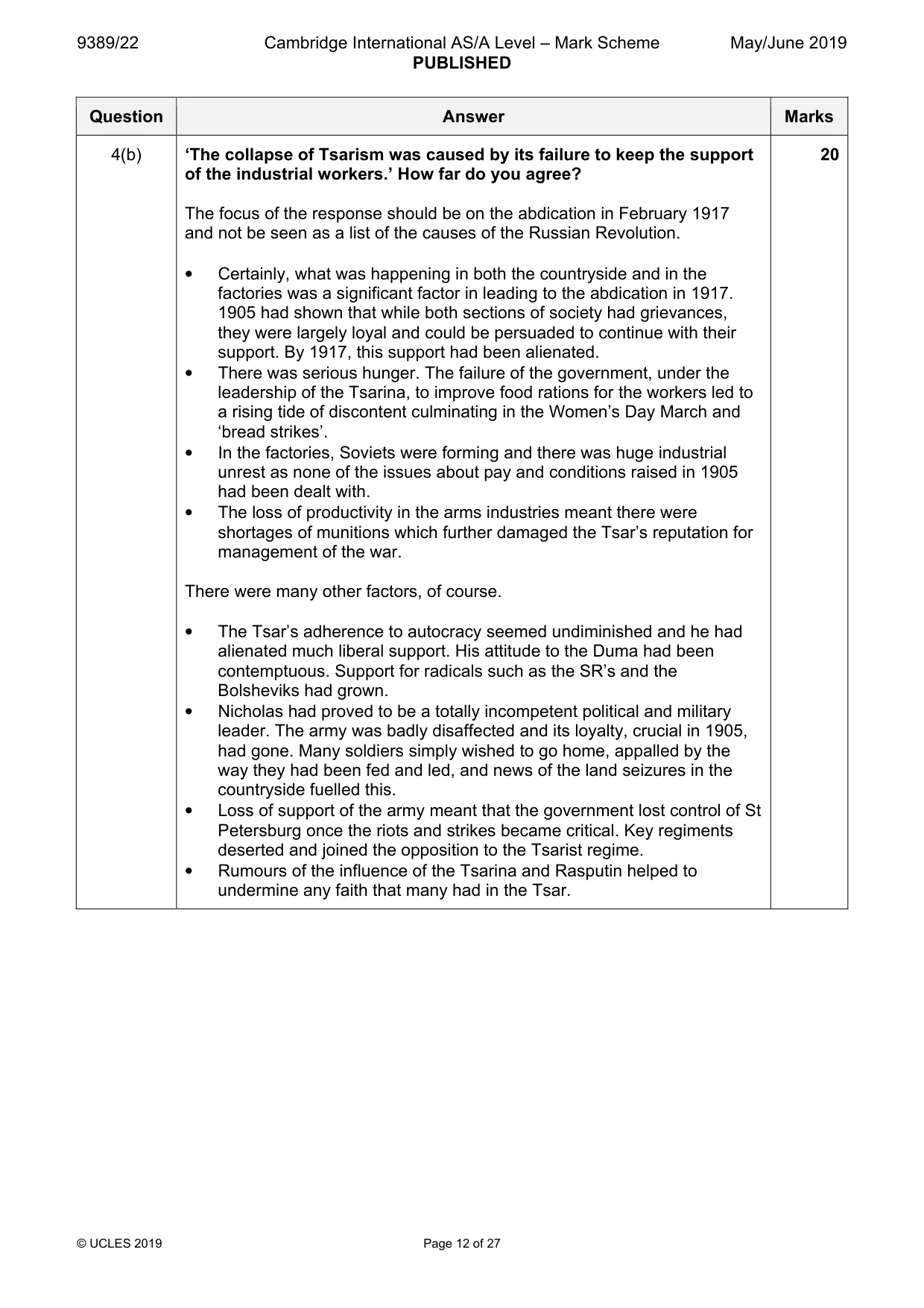 Mark scheme, page 12 of 27