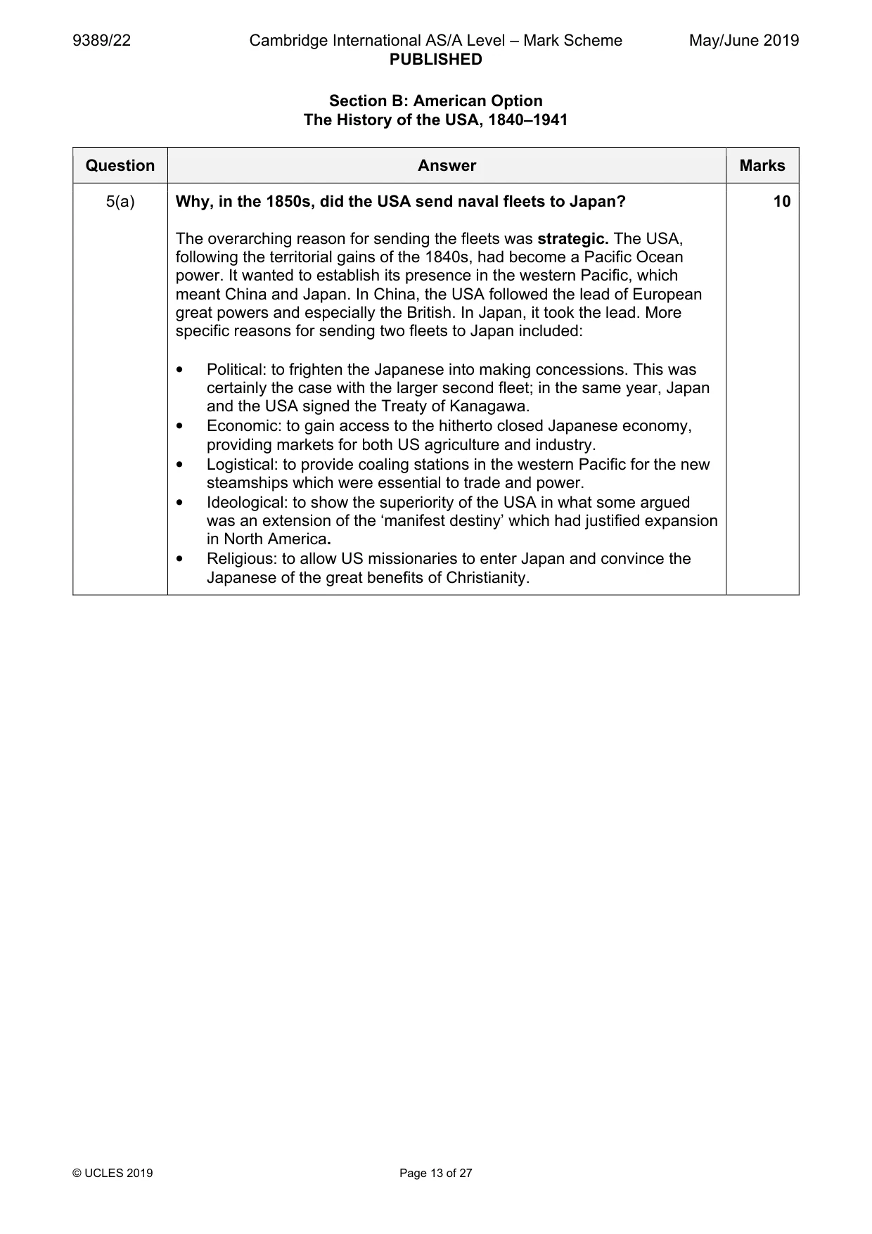 Mark scheme, page 13 of 27