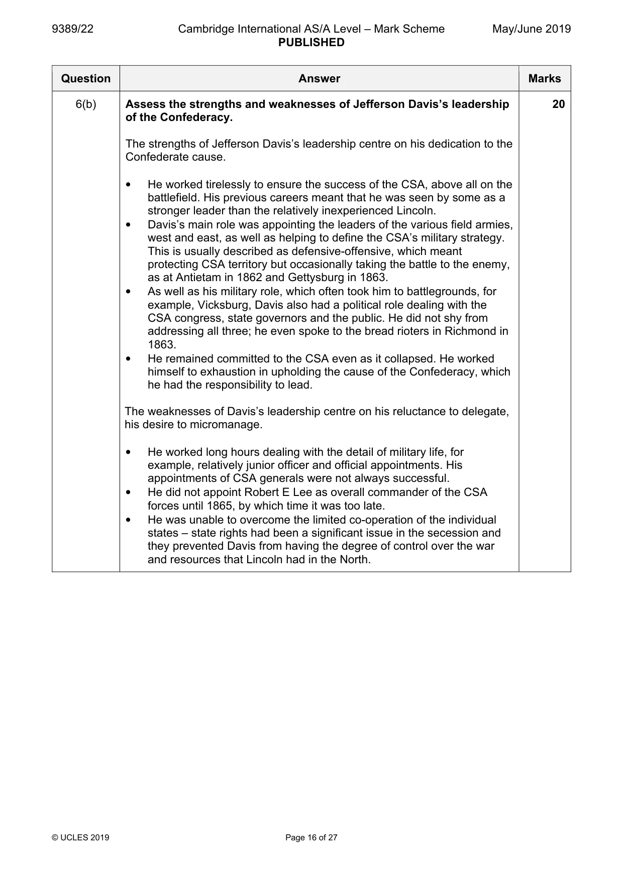 Mark scheme, page 16 of 27