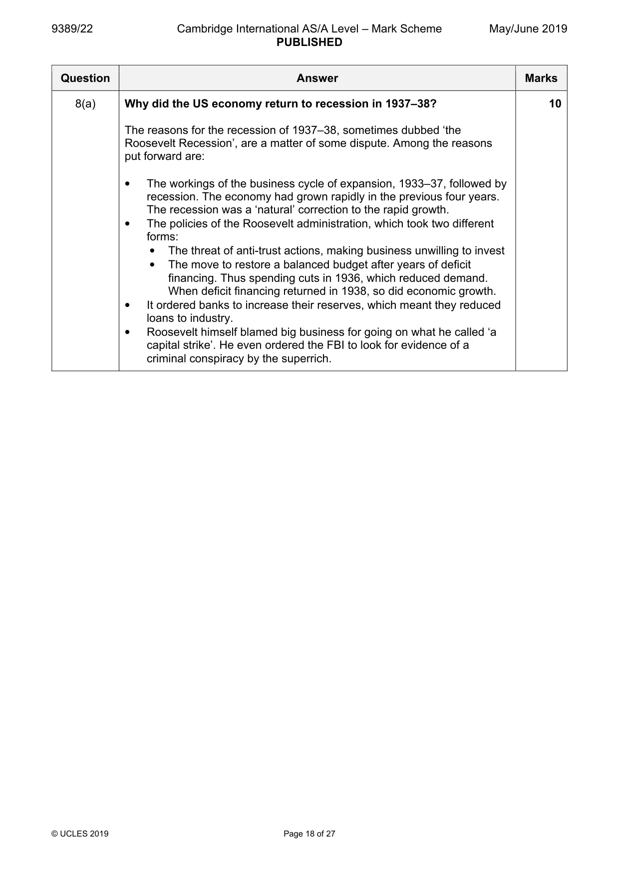 Mark scheme, page 18 of 27