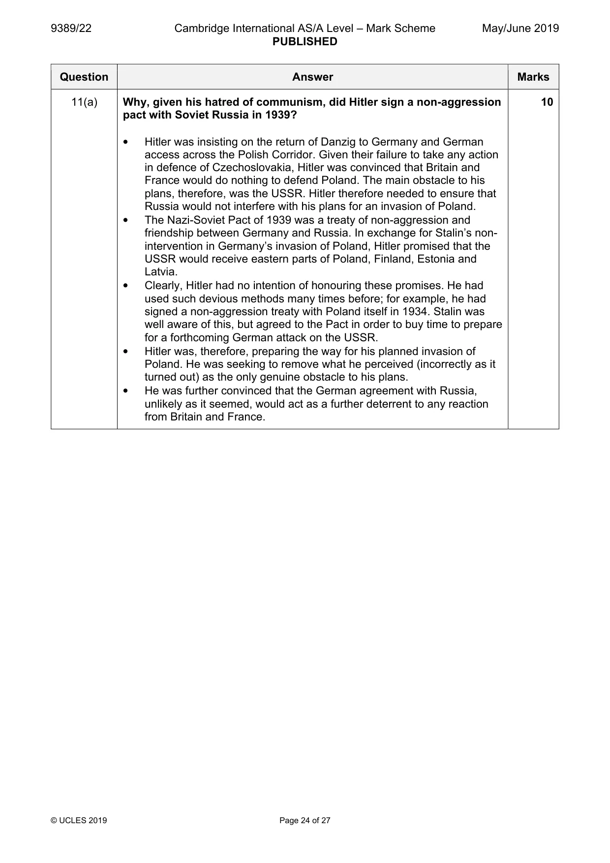 Mark scheme, page 24 of 27
