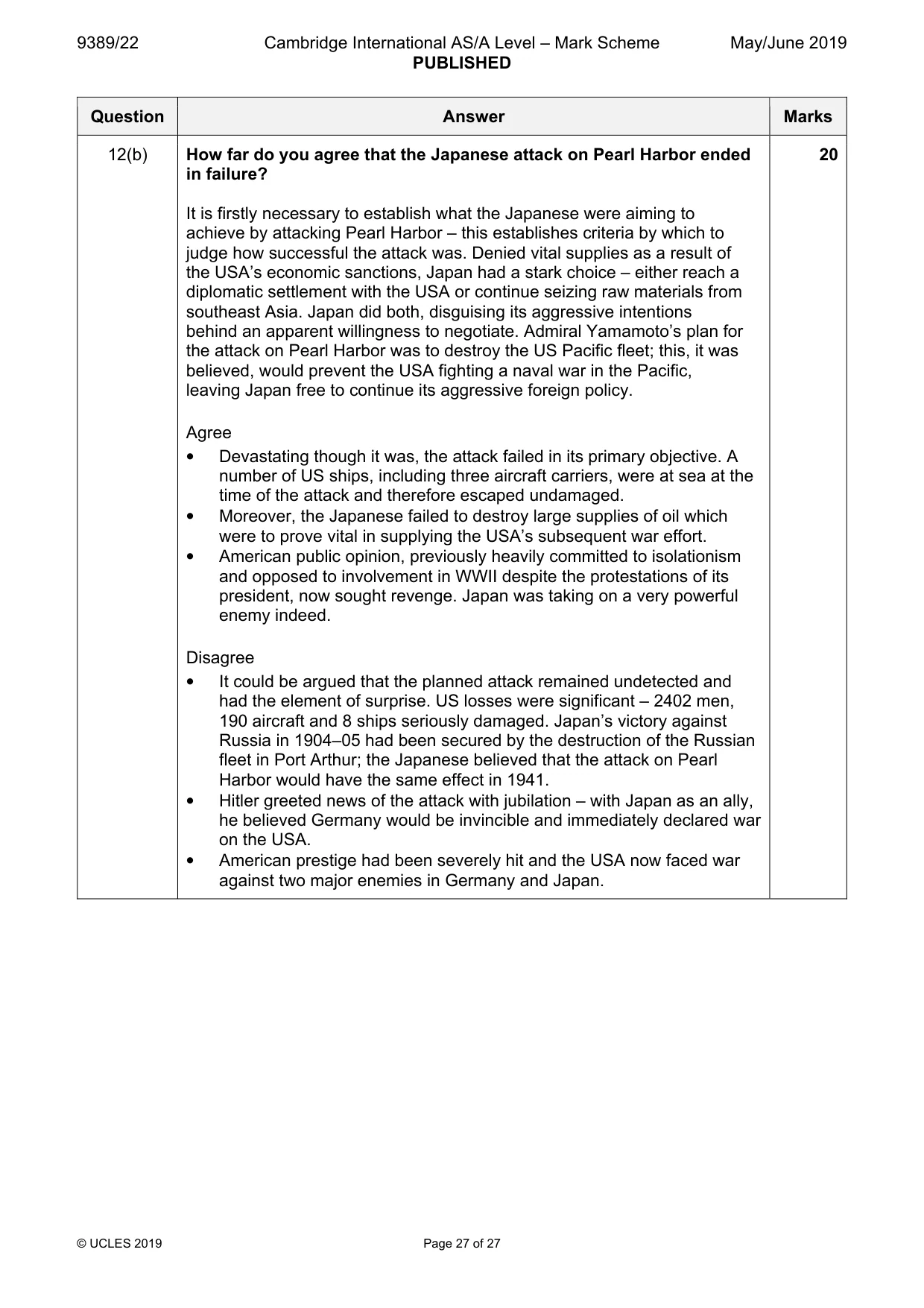 Mark scheme, page 27 of 27