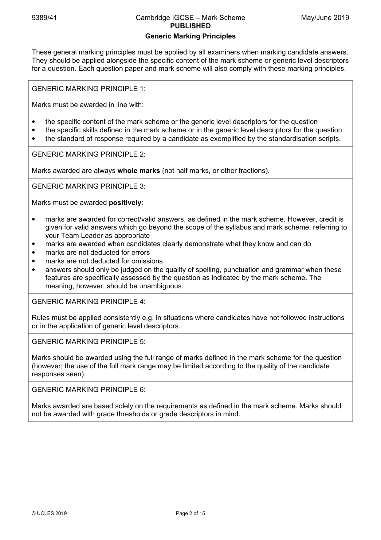Mark scheme, page 2 of 15