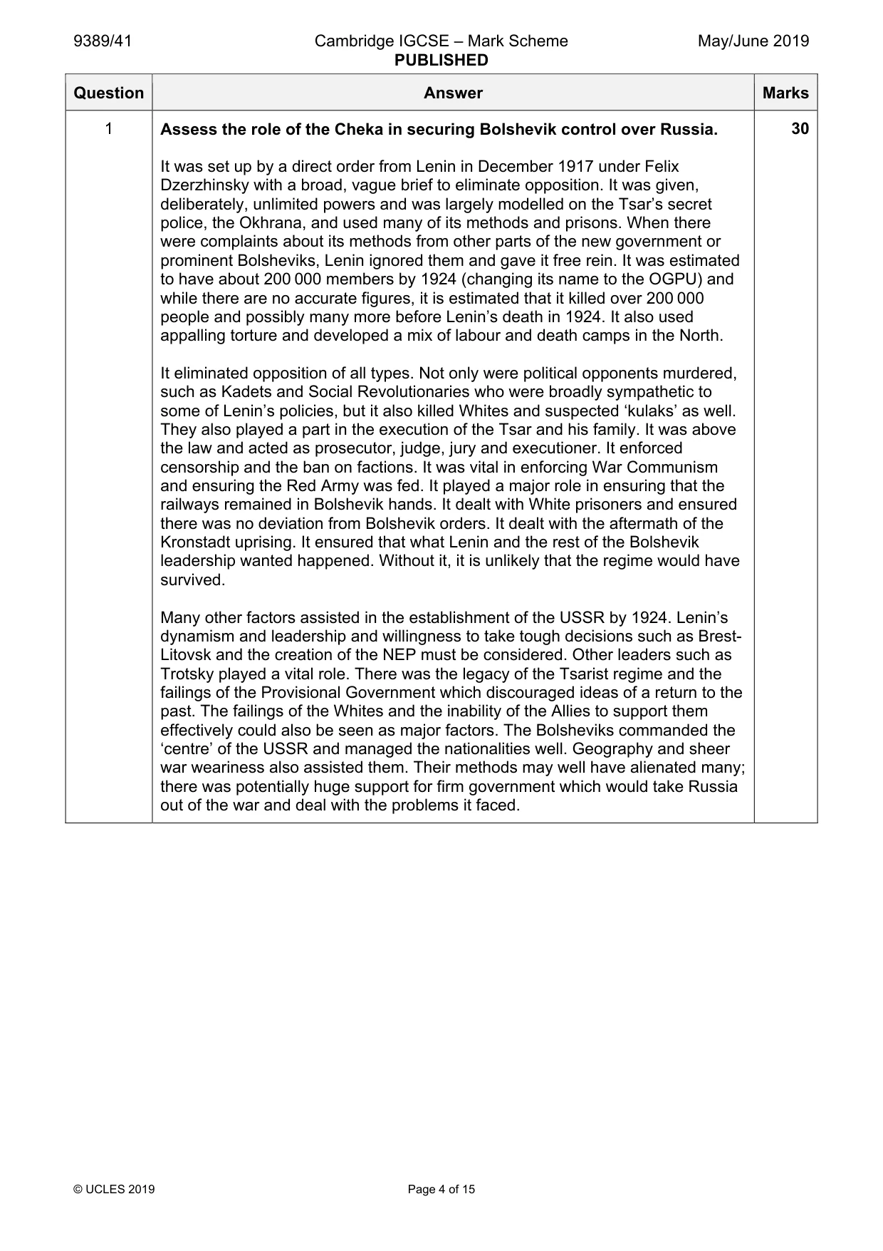 Mark scheme, page 4 of 15
