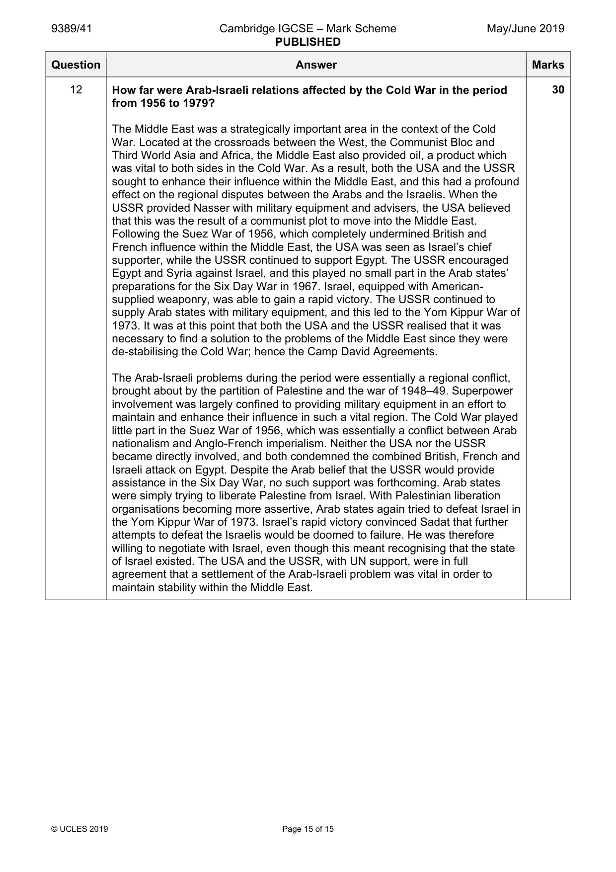 Mark scheme, page 15 of 15