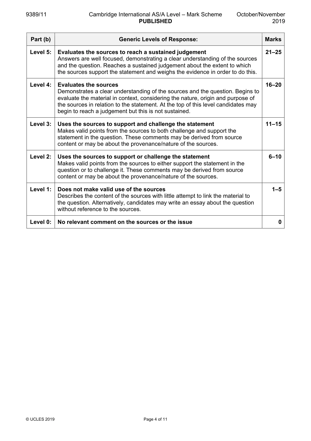 Mark scheme, page 4 of 11