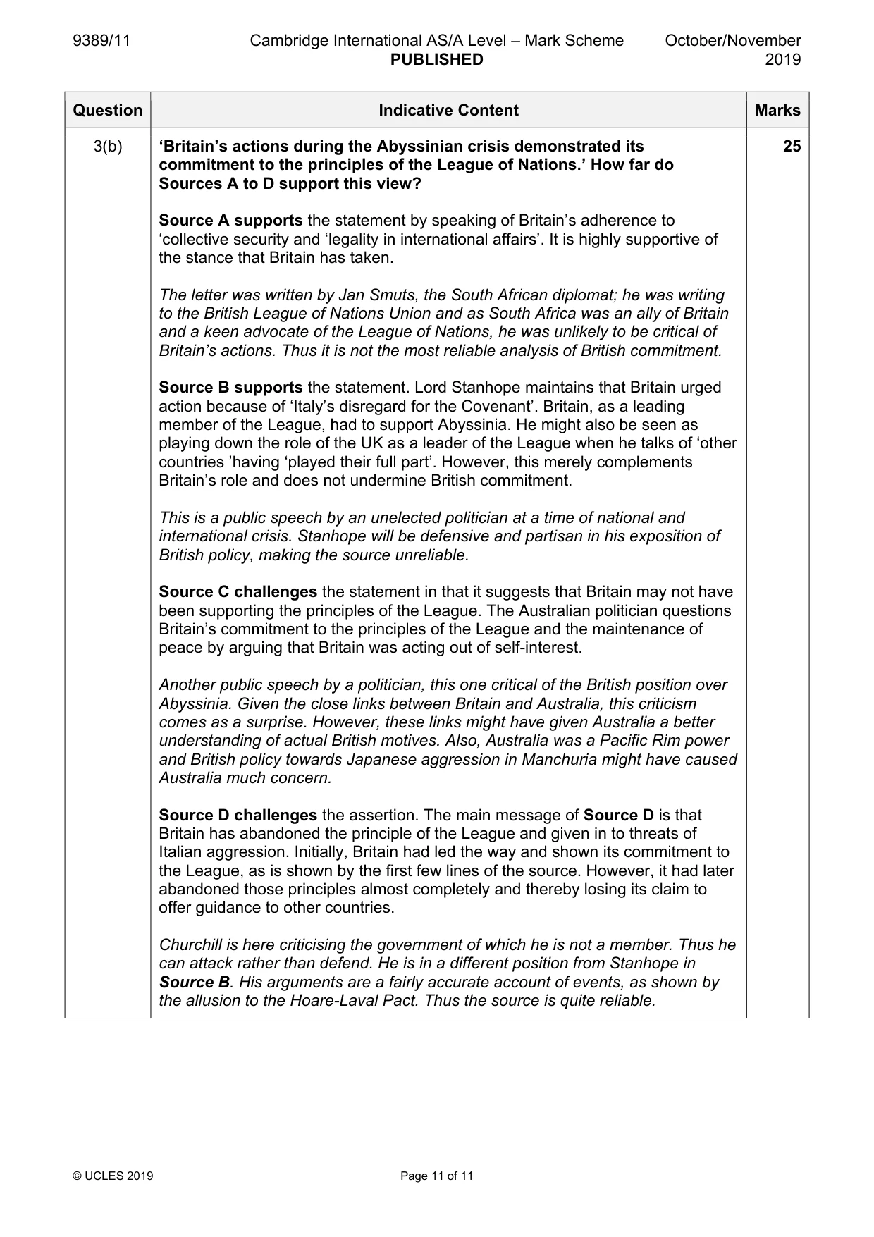 Mark scheme, page 11 of 11