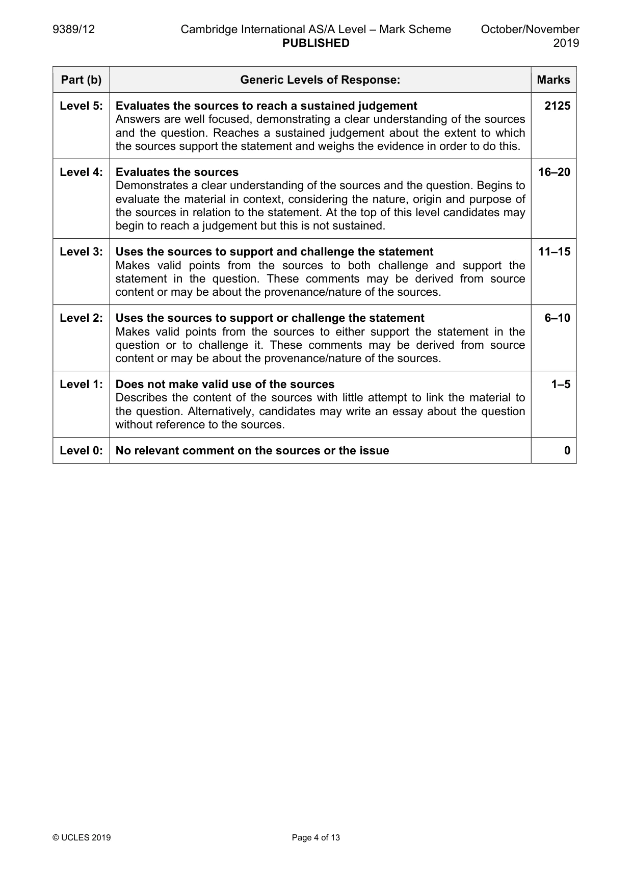 Mark scheme, page 4 of 13