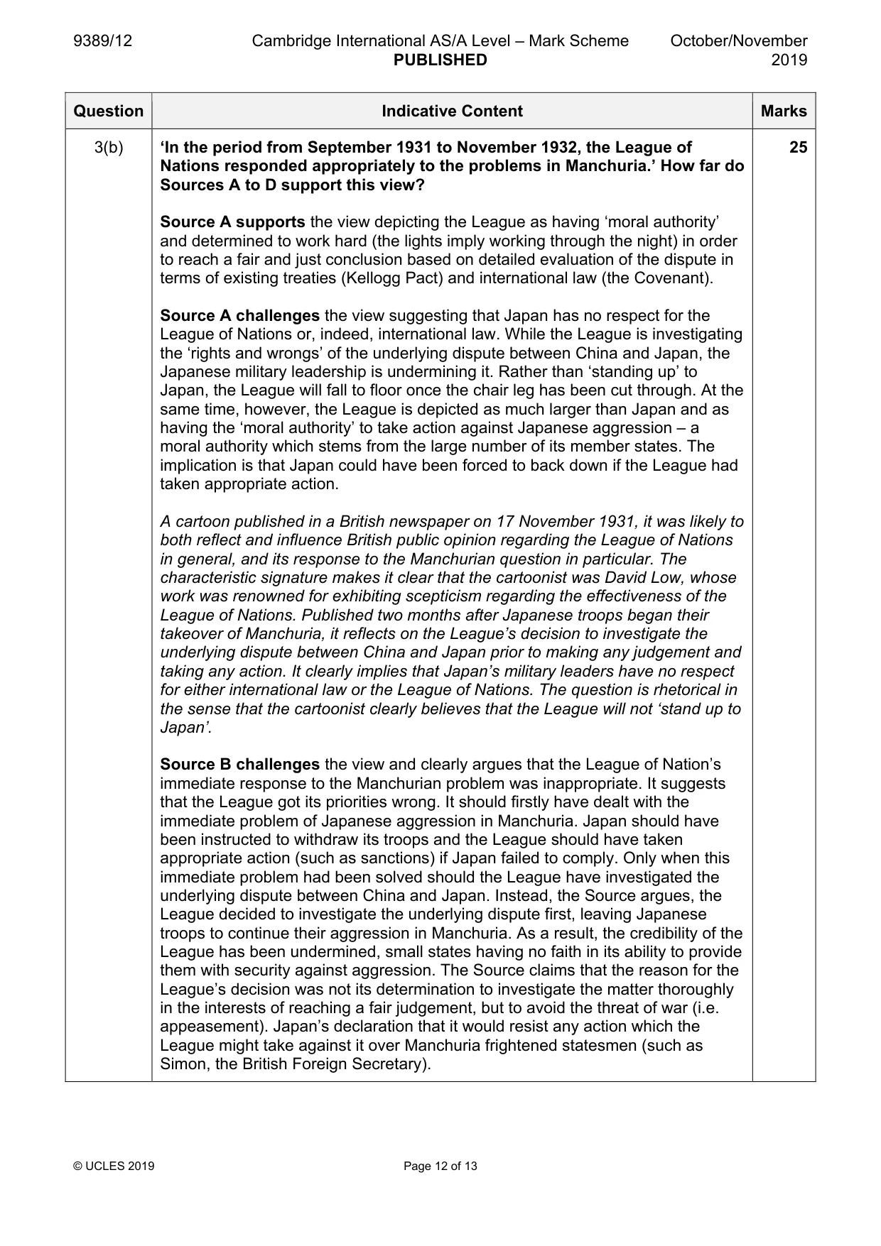 Mark scheme, page 12 of 13