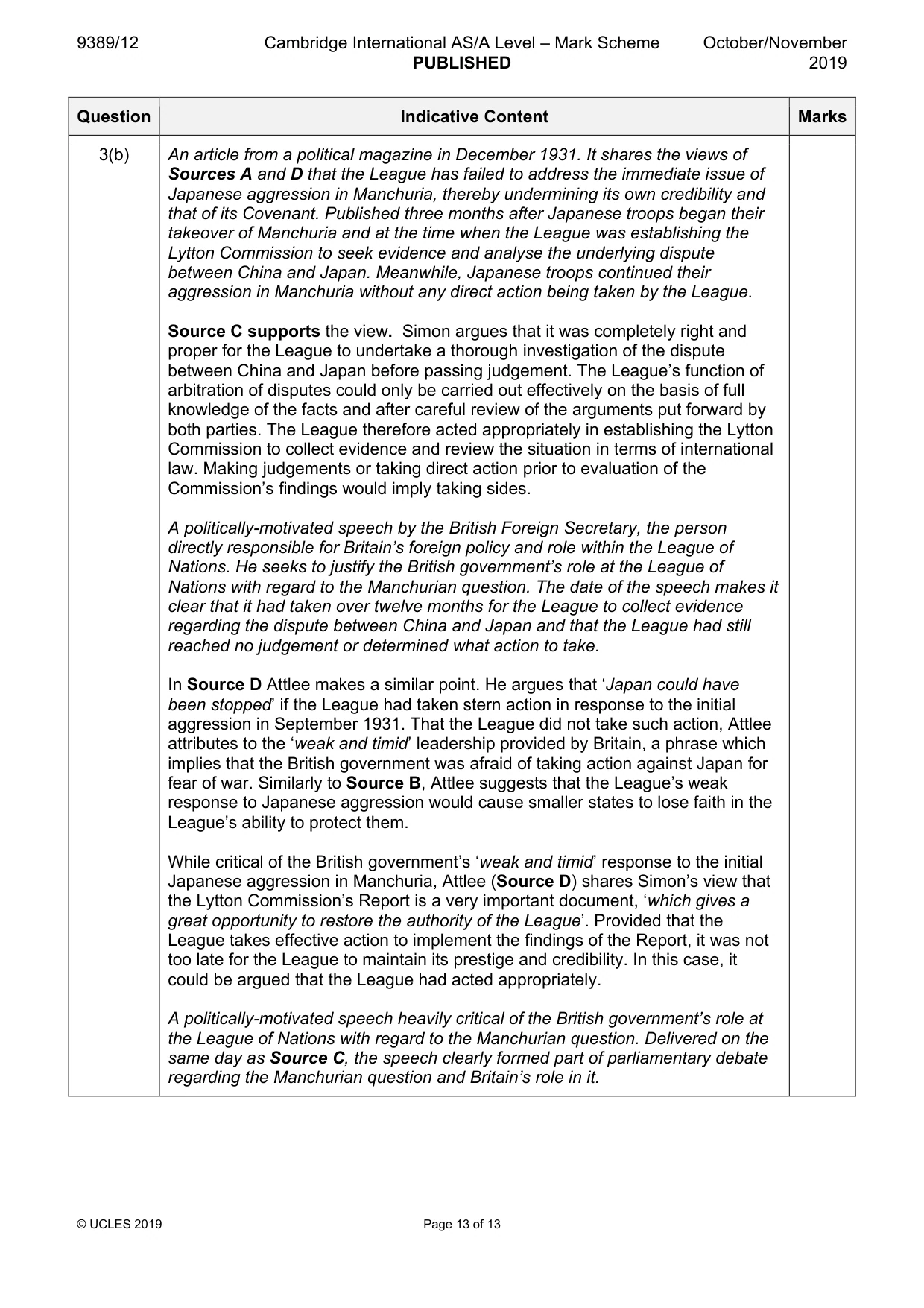 Mark scheme, page 13 of 13