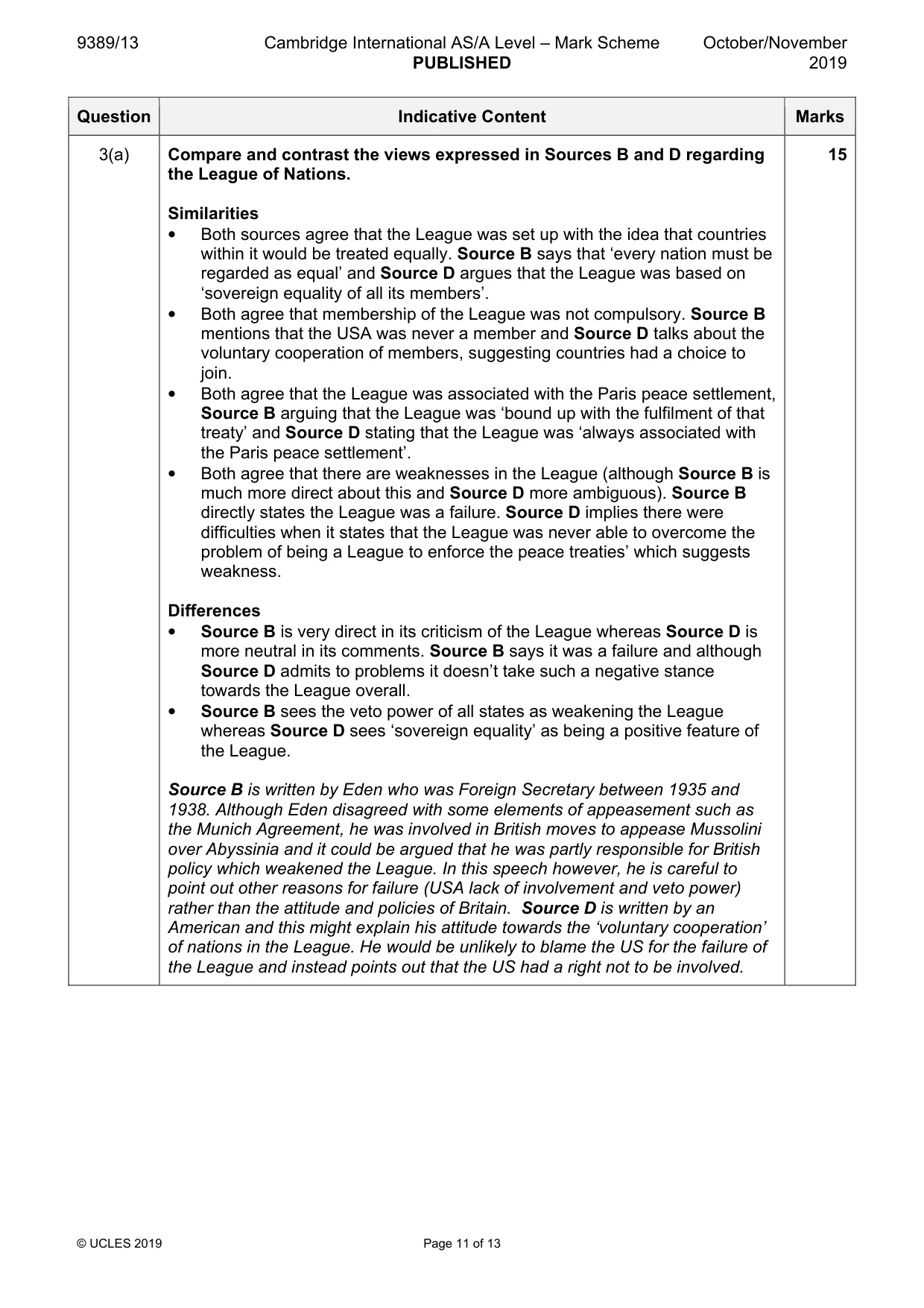 Mark scheme, page 11 of 13