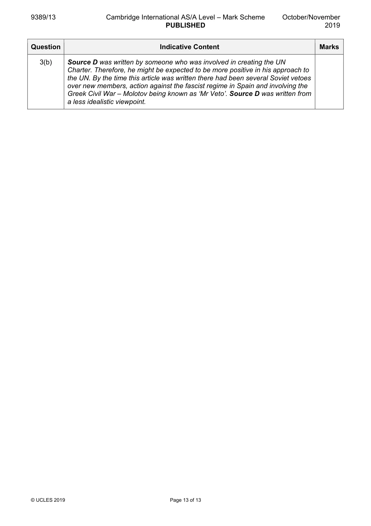 Mark scheme, page 13 of 13