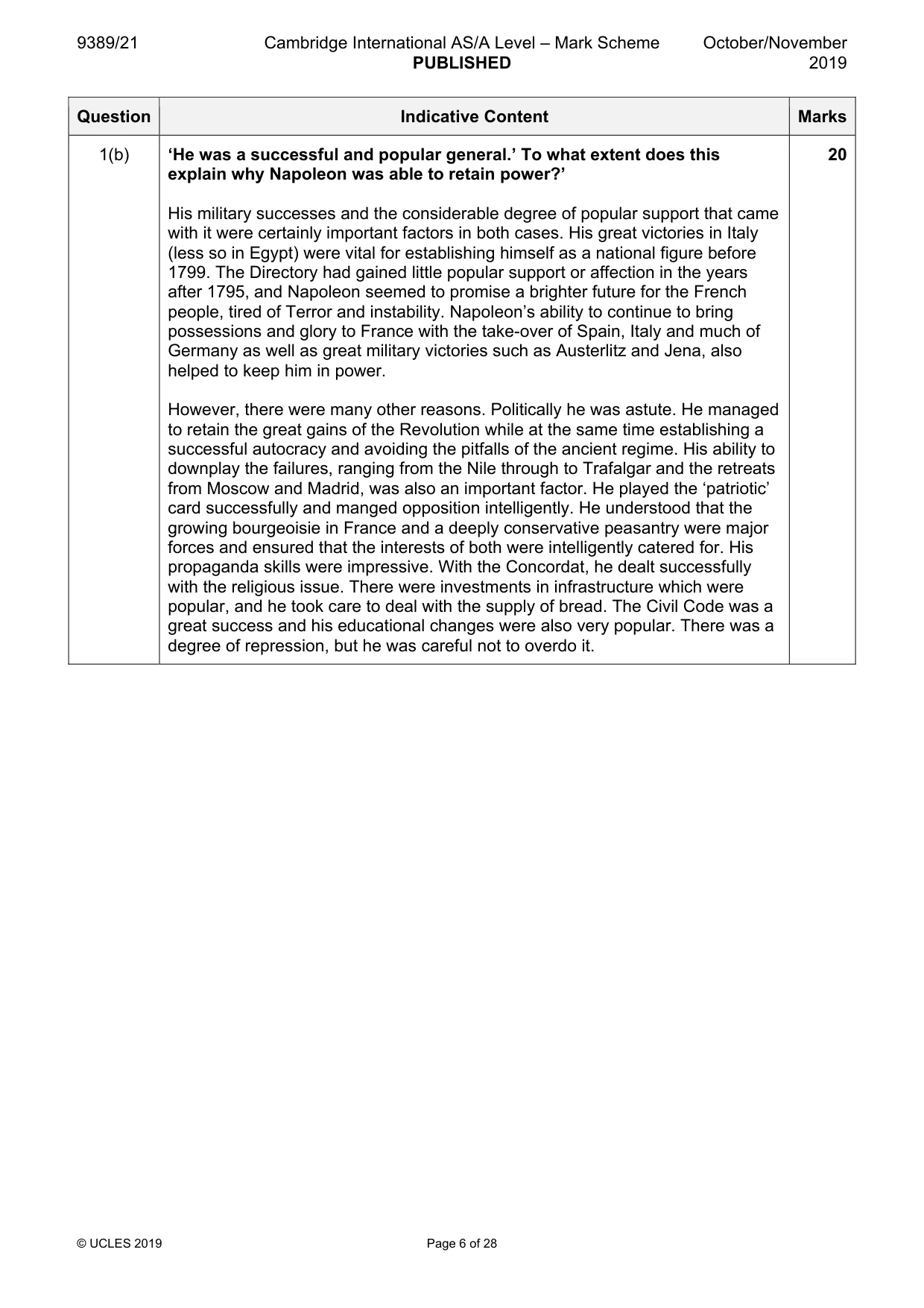 Mark scheme, page 6 of 28