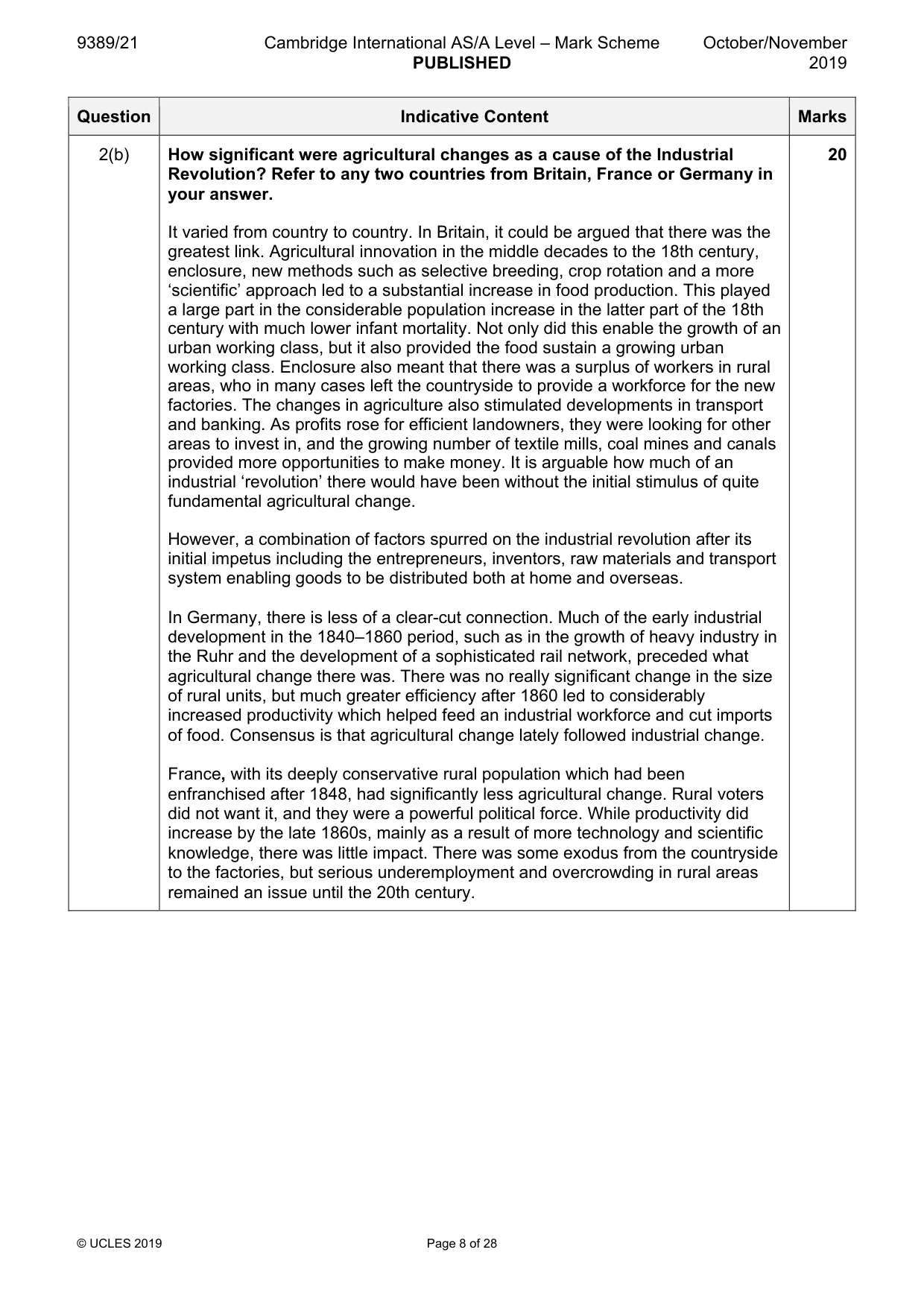 Mark scheme, page 8 of 28