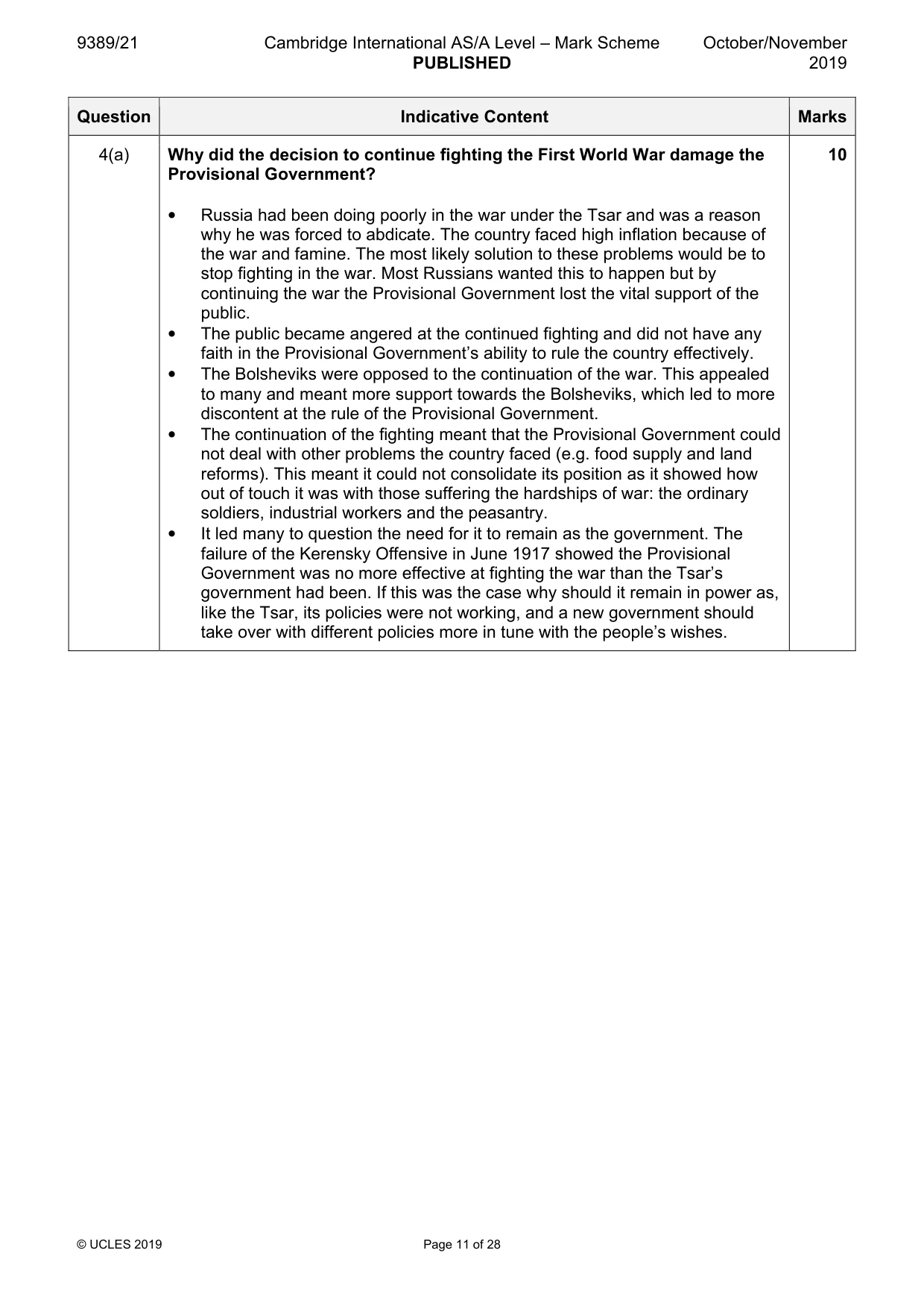 Mark scheme, page 11 of 28