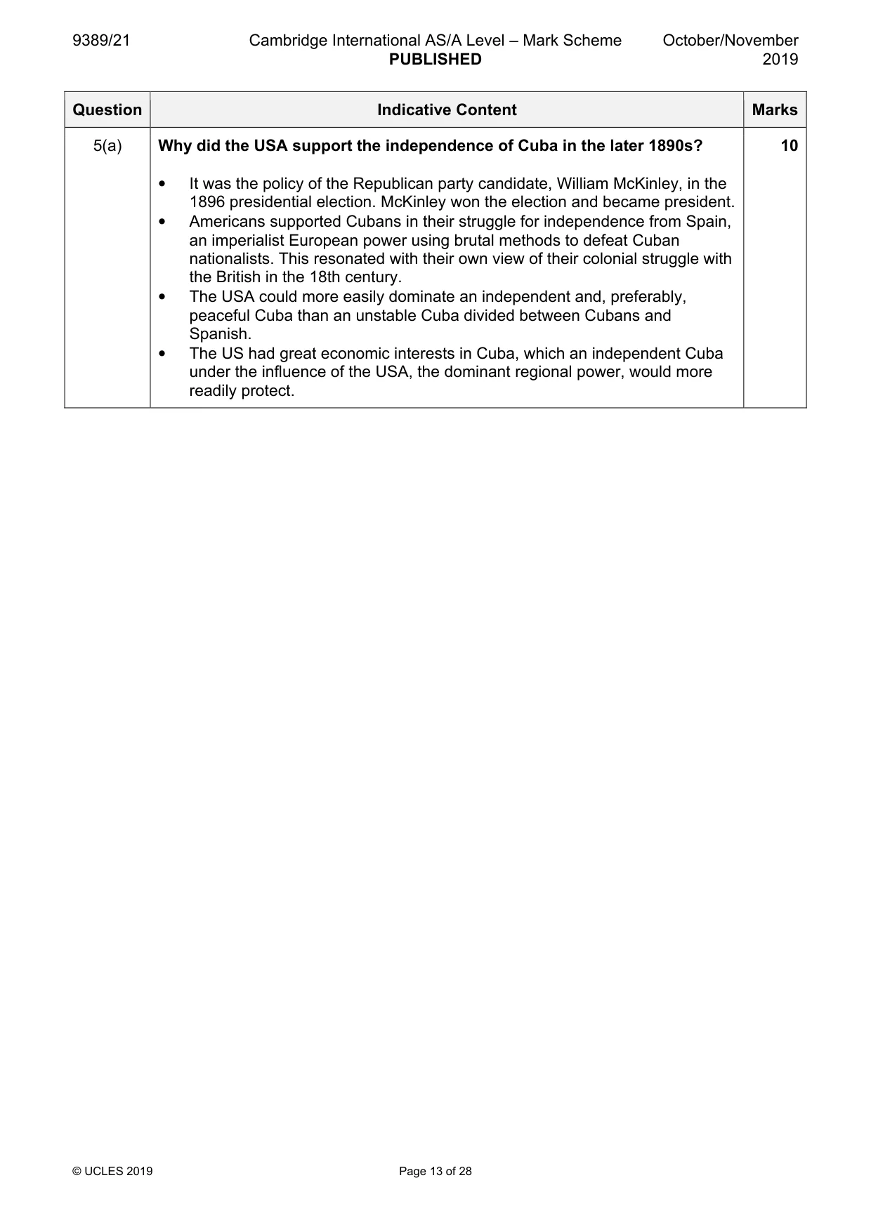 Mark scheme, page 13 of 28