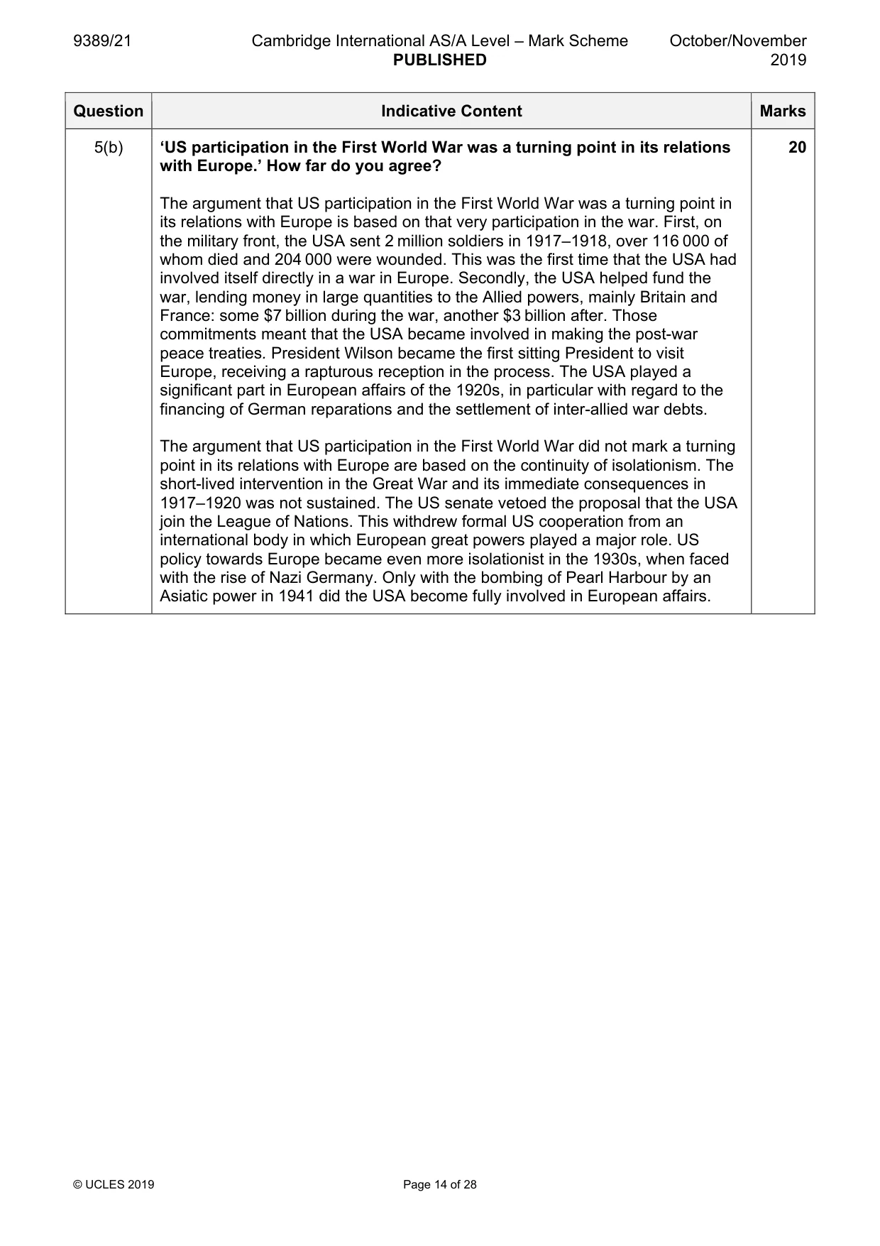 Mark scheme, page 14 of 28